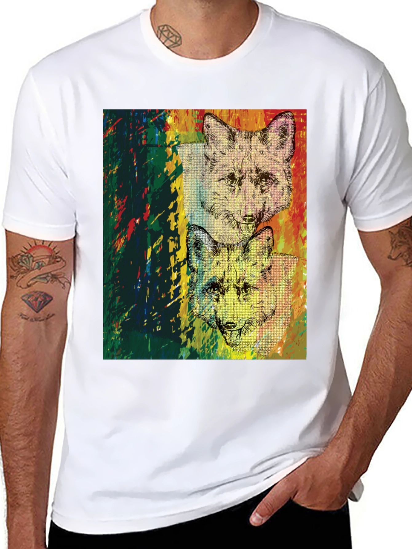 Fox Graphic Print Black T-Shirt