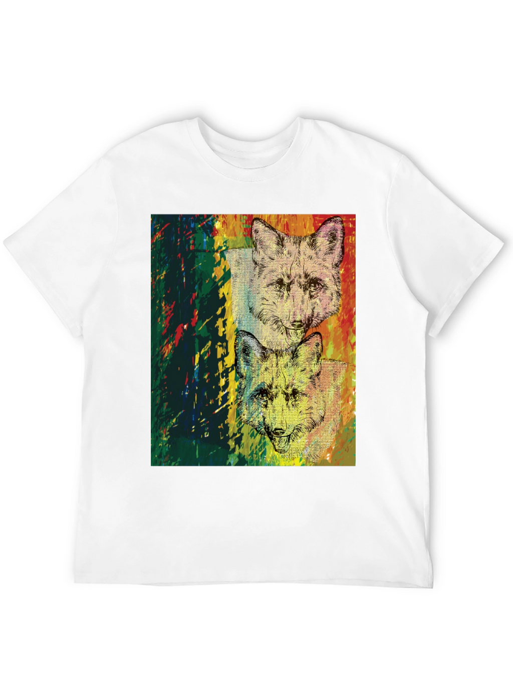 Fox Graphic Print Black T-Shirt