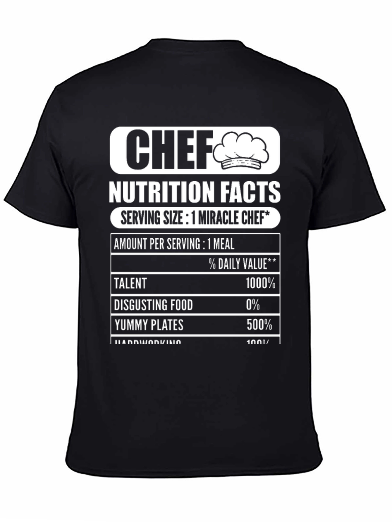 Chef Nutrition Facts Graphic T-Shirt