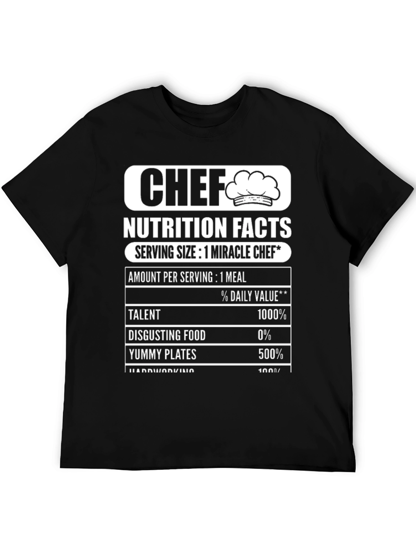 Chef Nutrition Facts Graphic T-Shirt