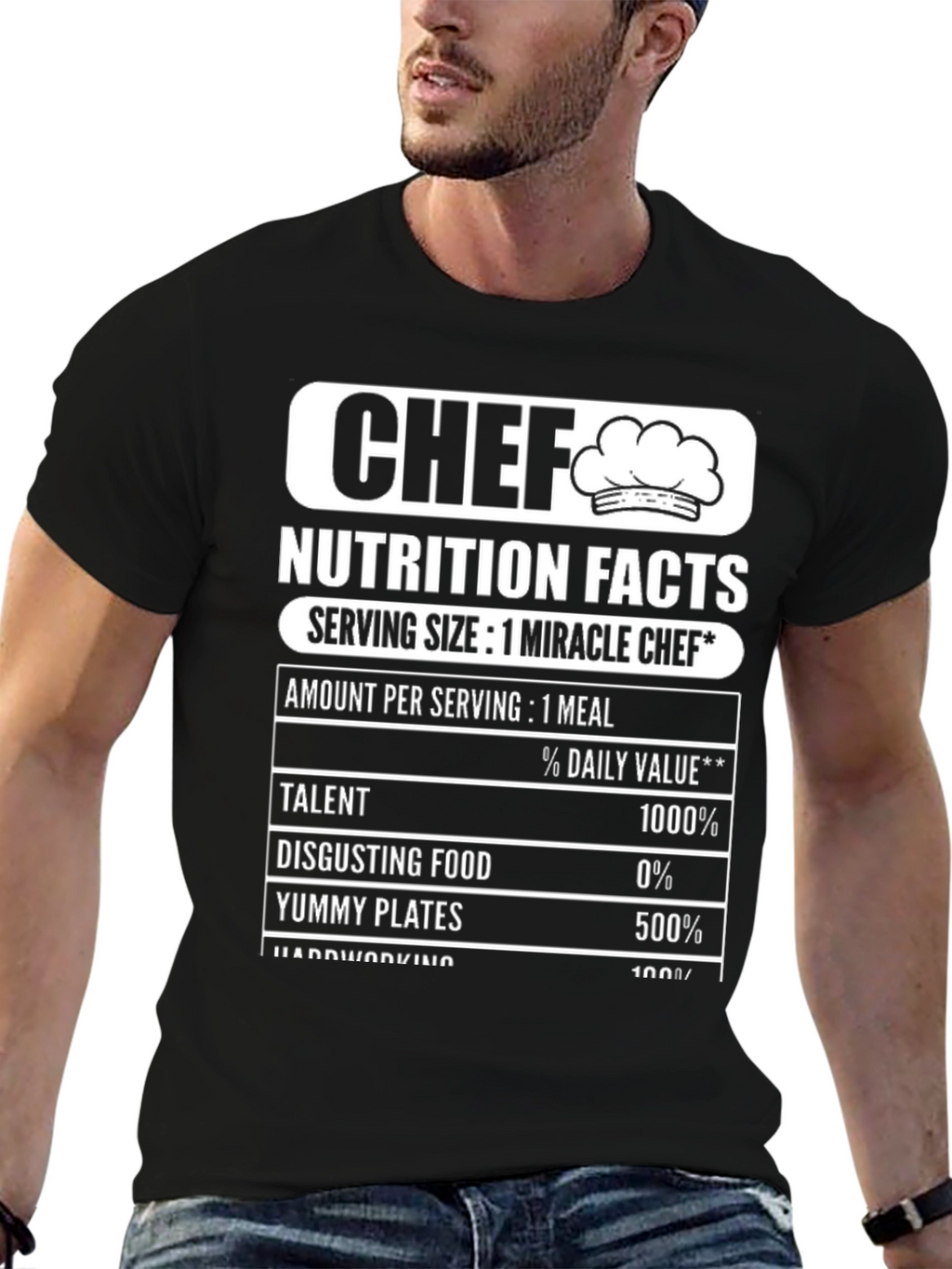 Chef Nutrition Facts Graphic T-Shirt