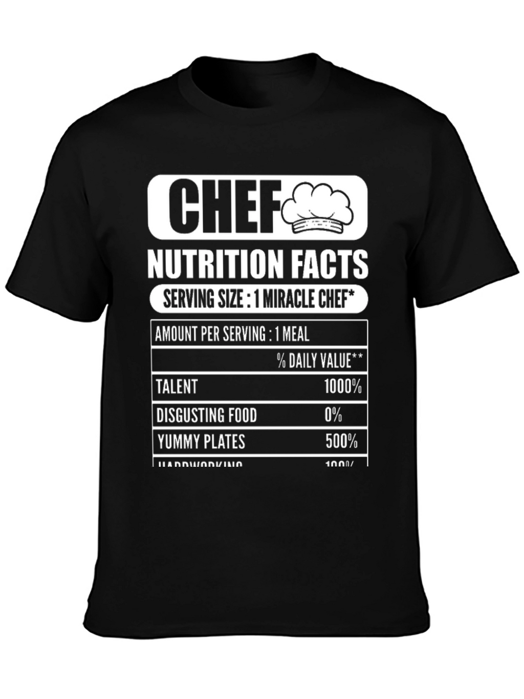 Chef Nutrition Facts Graphic T-Shirt