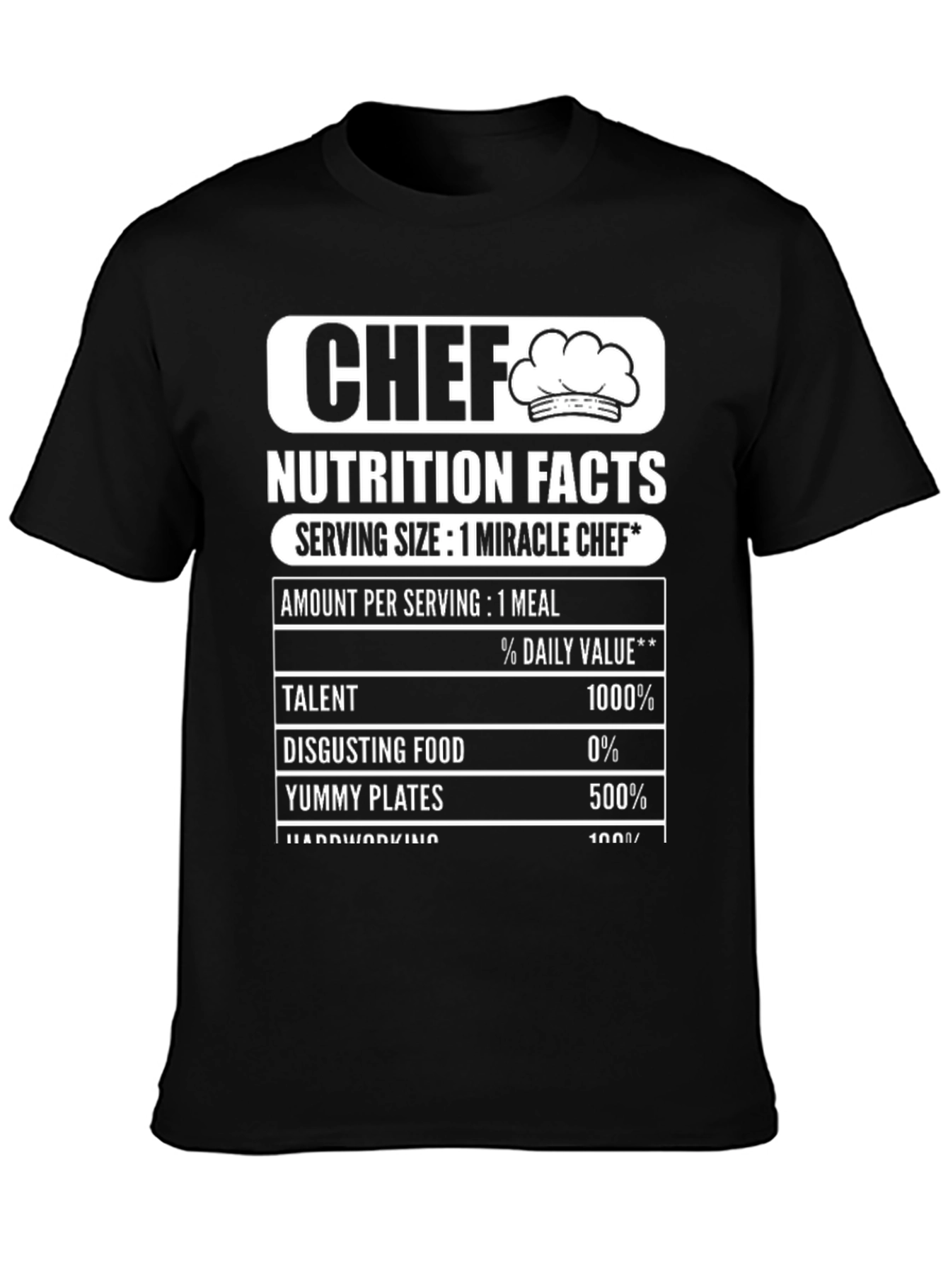 Chef Nutrition Facts Graphic T-Shirt
