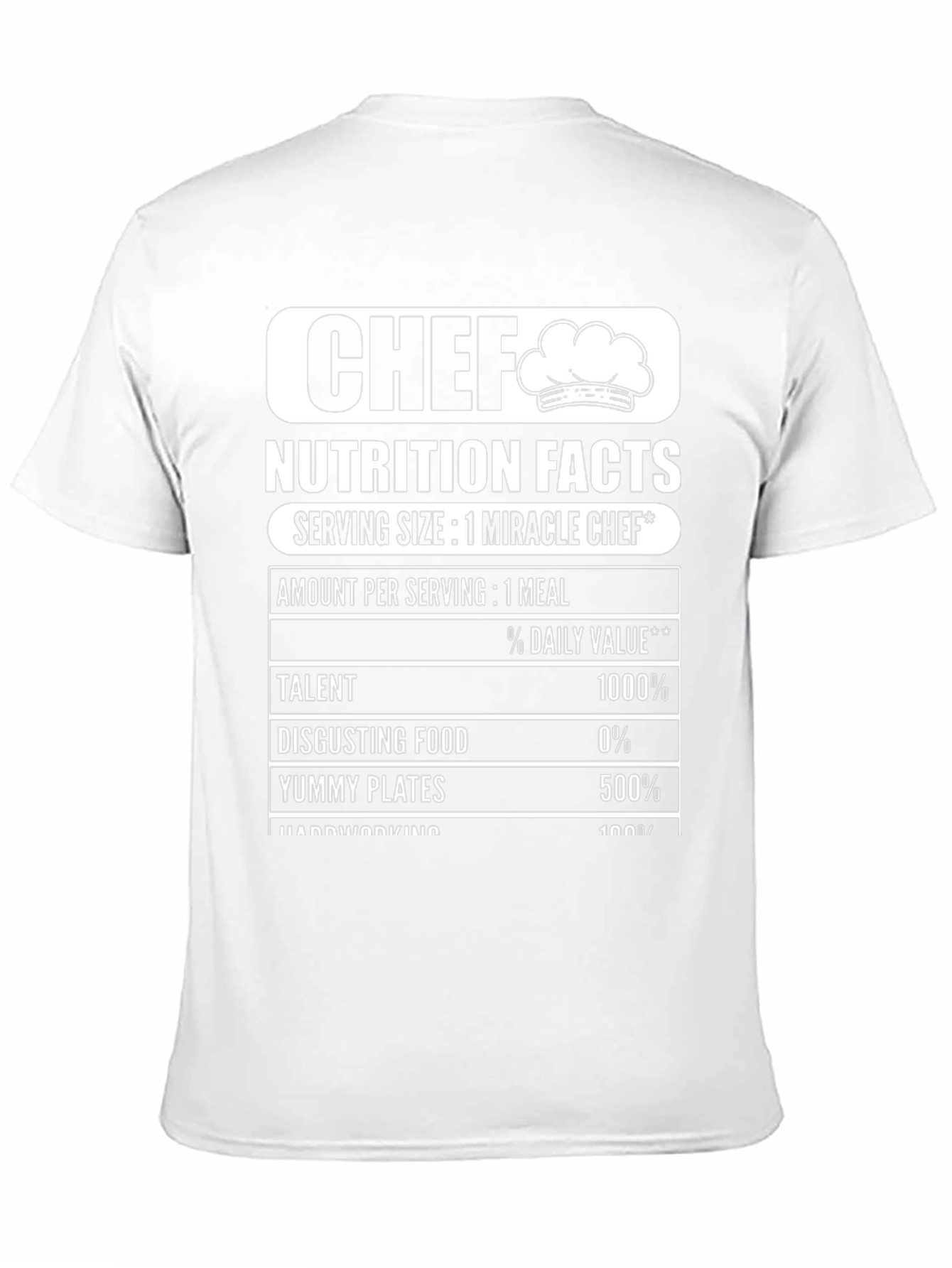 Chef Nutrition Facts Graphic T-Shirt