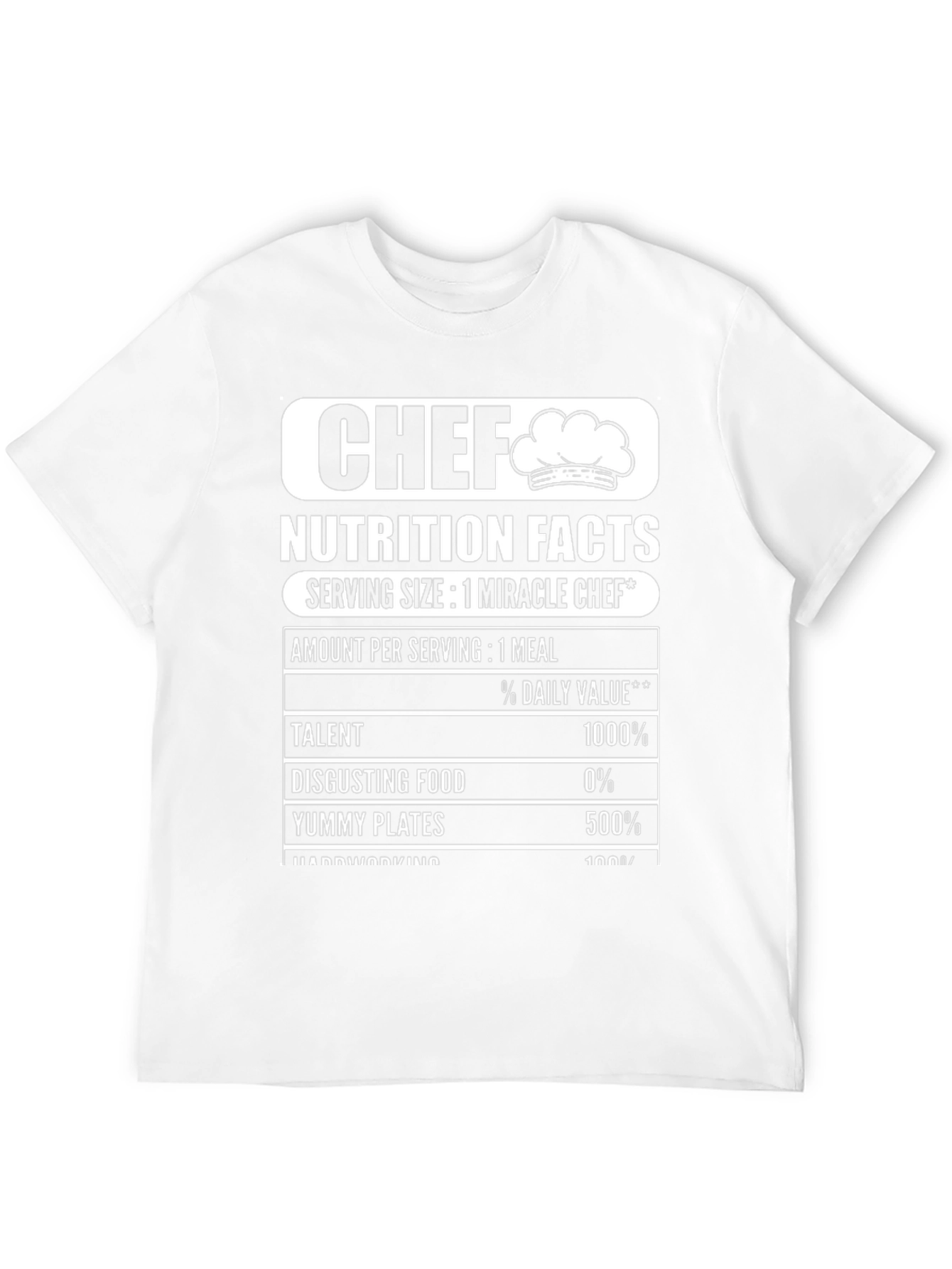 Chef Nutrition Facts Graphic T-Shirt