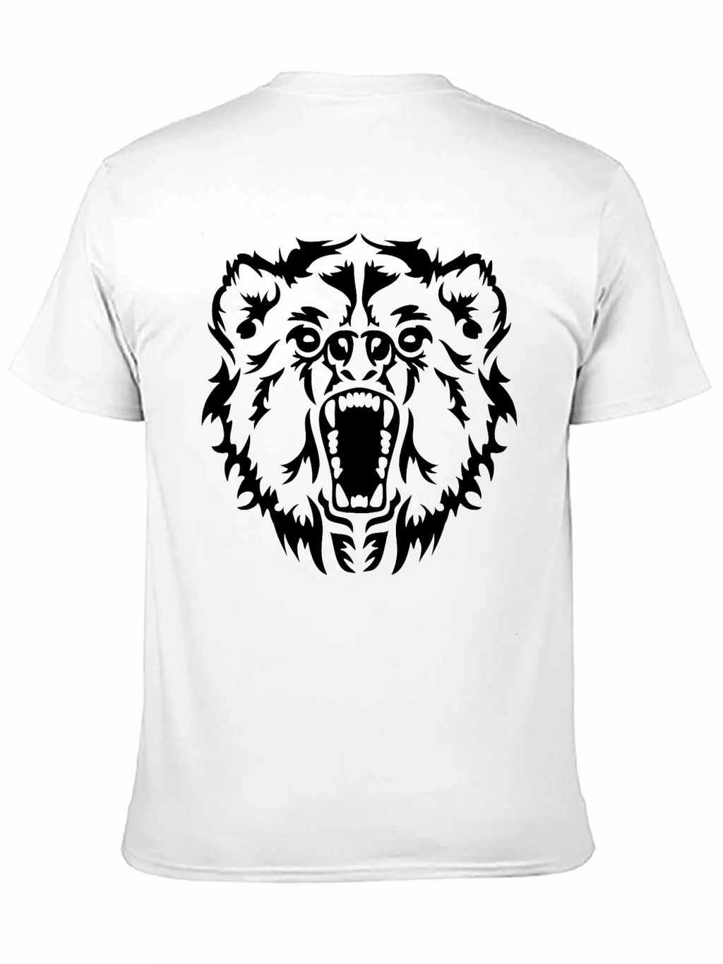 Roaring Bear Graphic Tee - Black Cotton T-Shirt