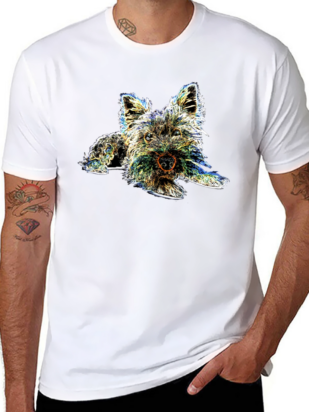 Dog Graphic T-Shirt - Black