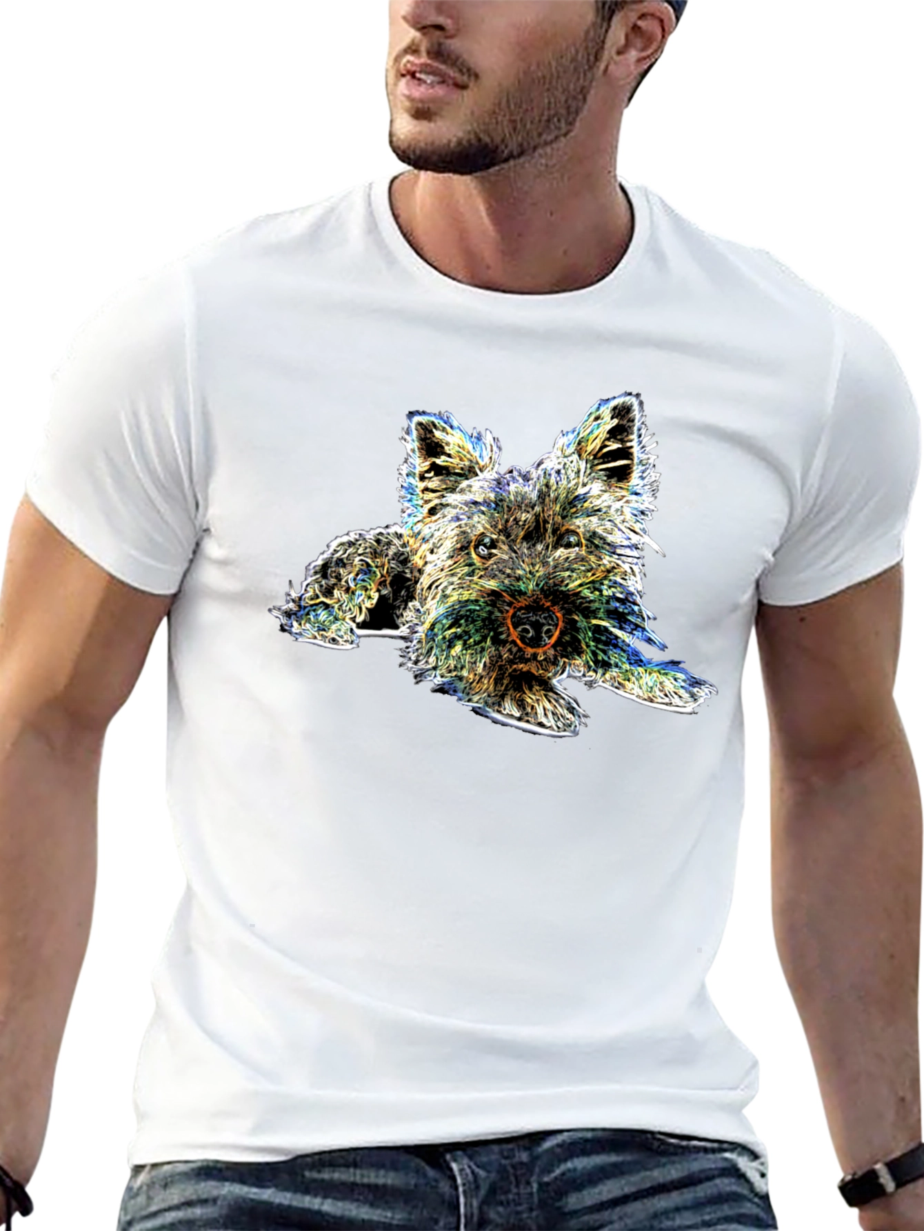 Dog Graphic T-Shirt - Black