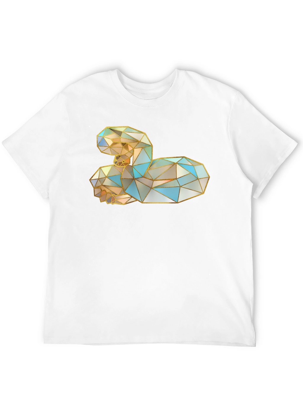 Geometric Swan Graphic Black T-Shirt