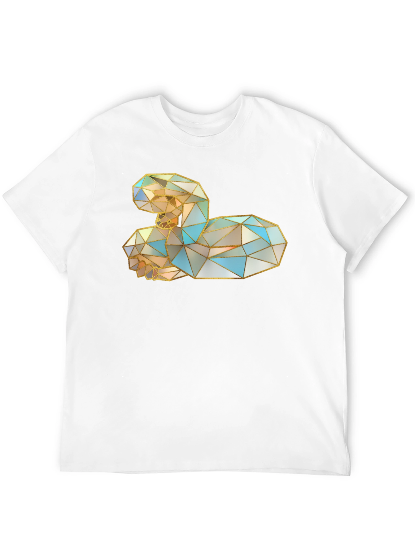 Geometric Swan Graphic Black T-Shirt