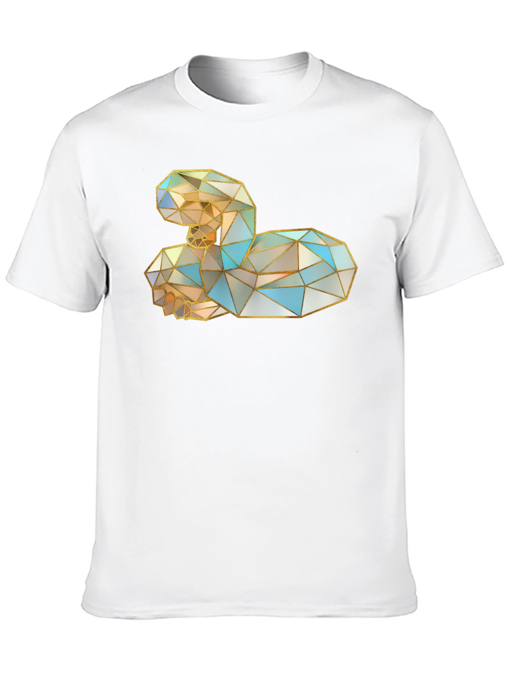 Geometric Swan Graphic Black T-Shirt