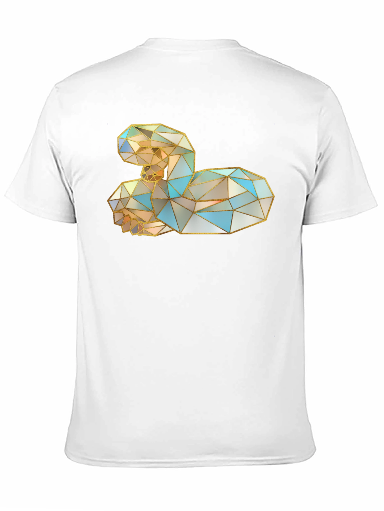 Geometric Swan Graphic Black T-Shirt