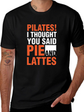 Pilates Pie Lattes Funny Graphic T-Shirt