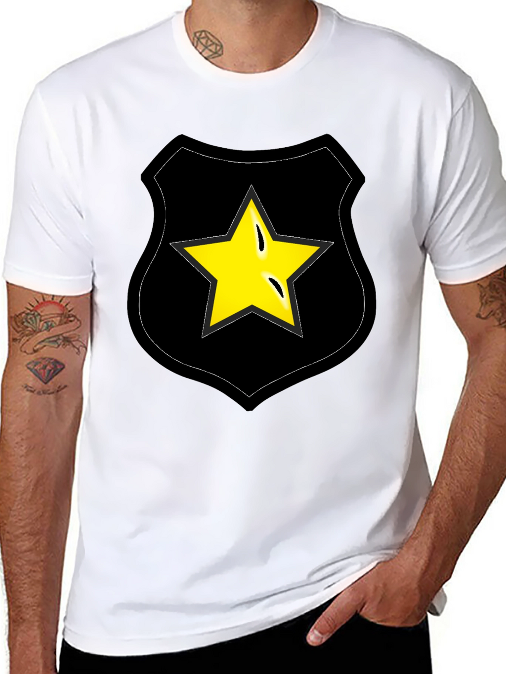 Star Badge Graphic Tee - Black