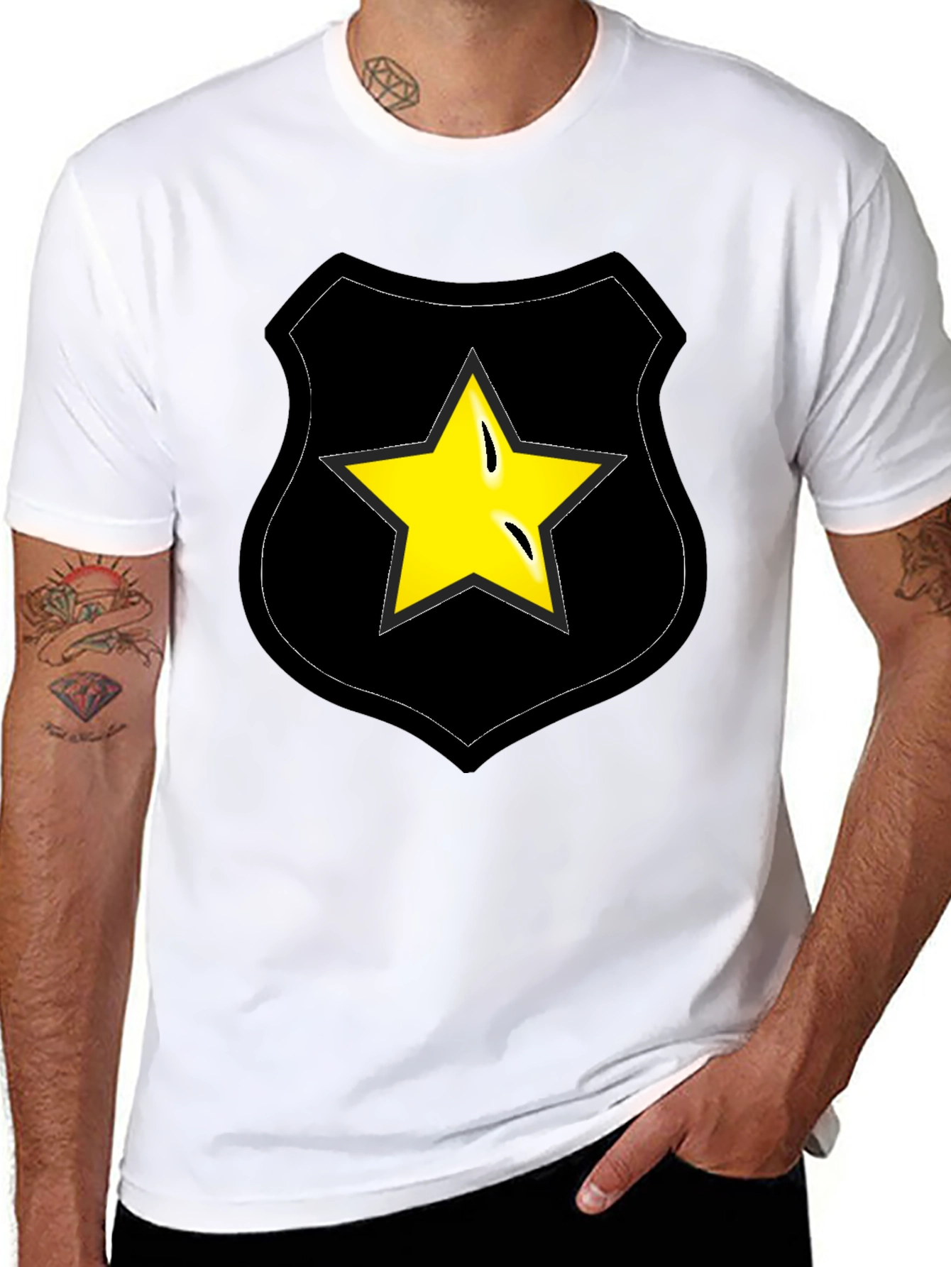 Star Badge Graphic Tee - Black
