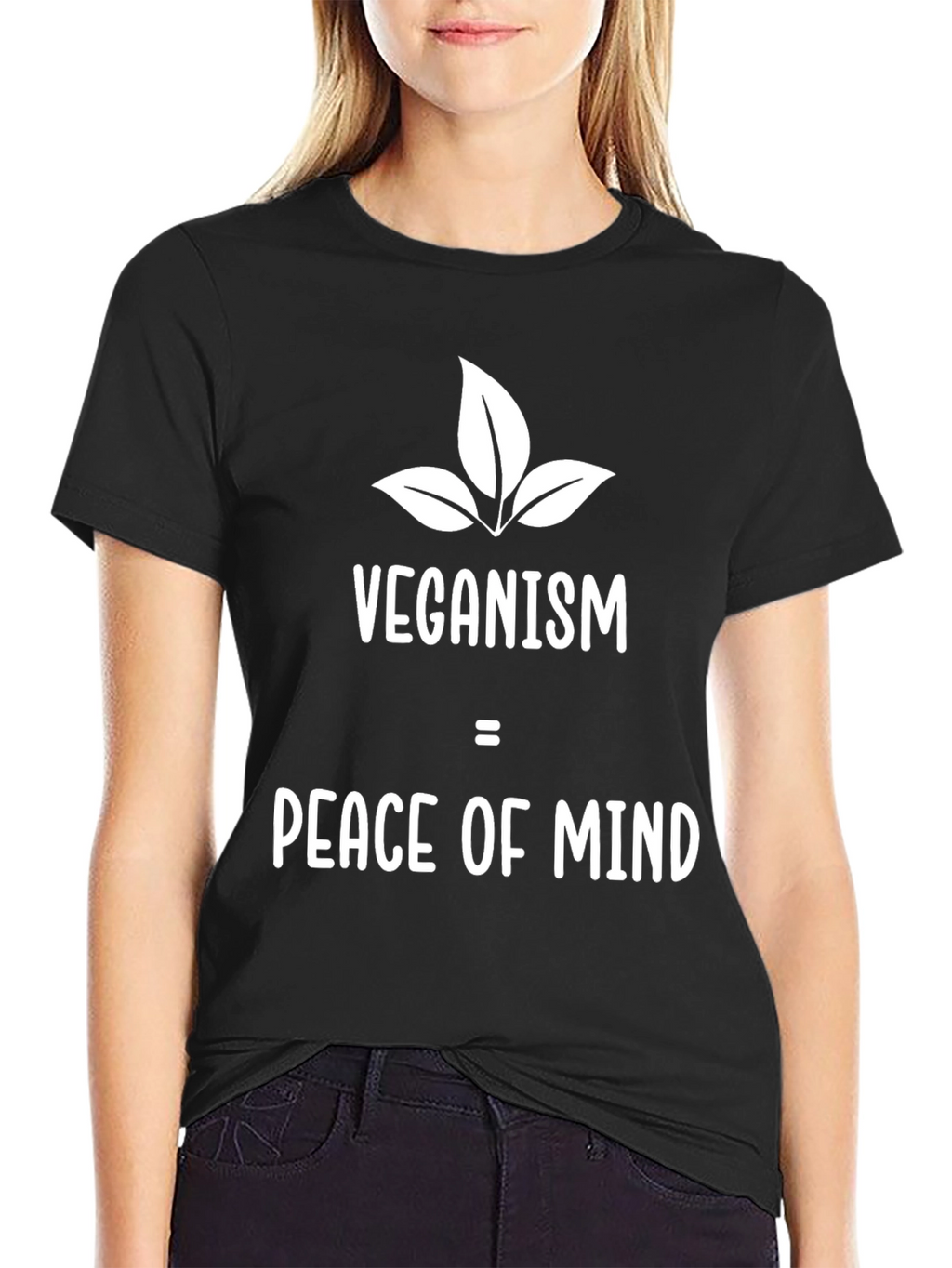 Veganism Peace of Mind Graphic Tee - Black