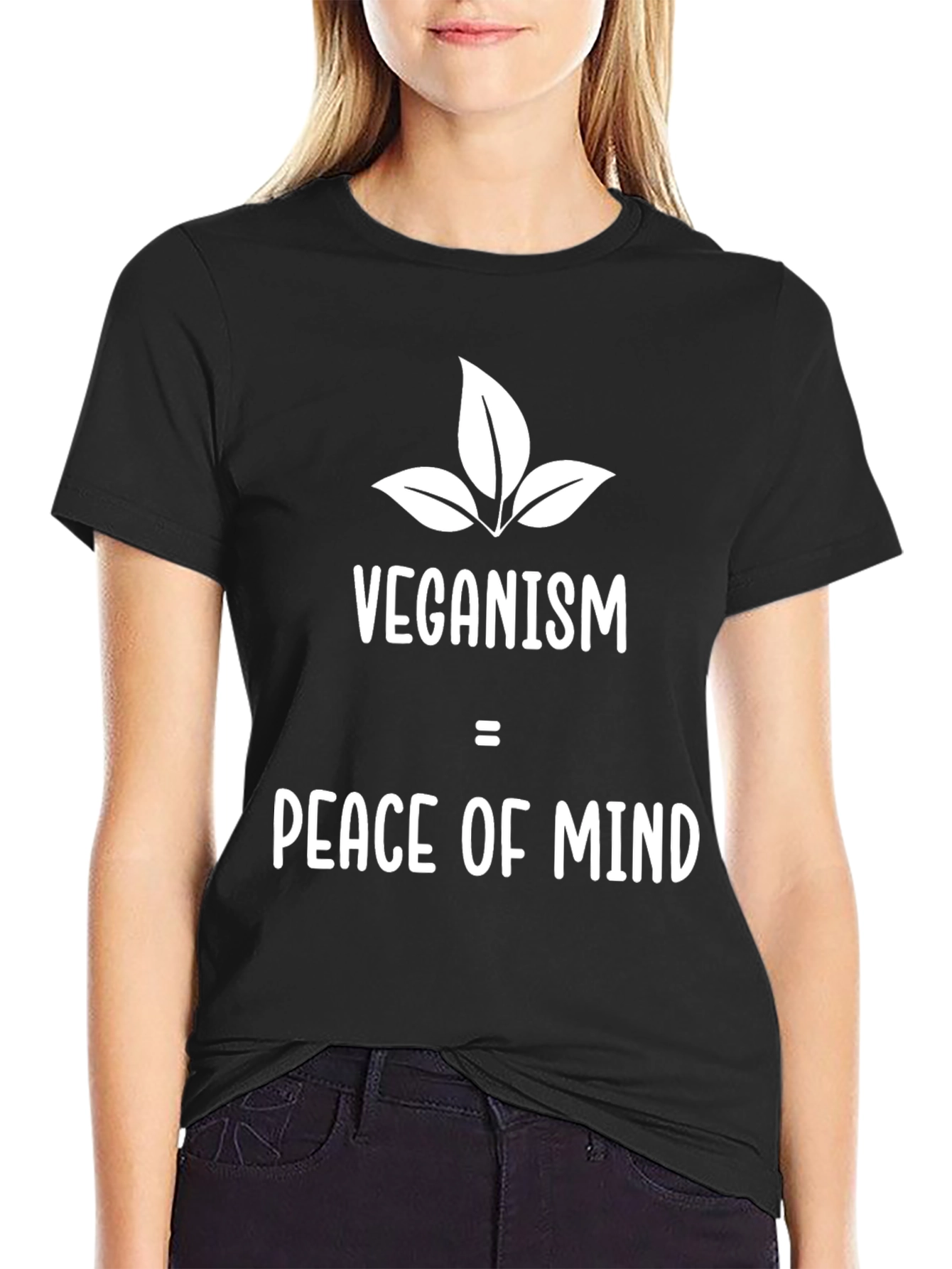 Veganism Peace of Mind Graphic Tee - Black
