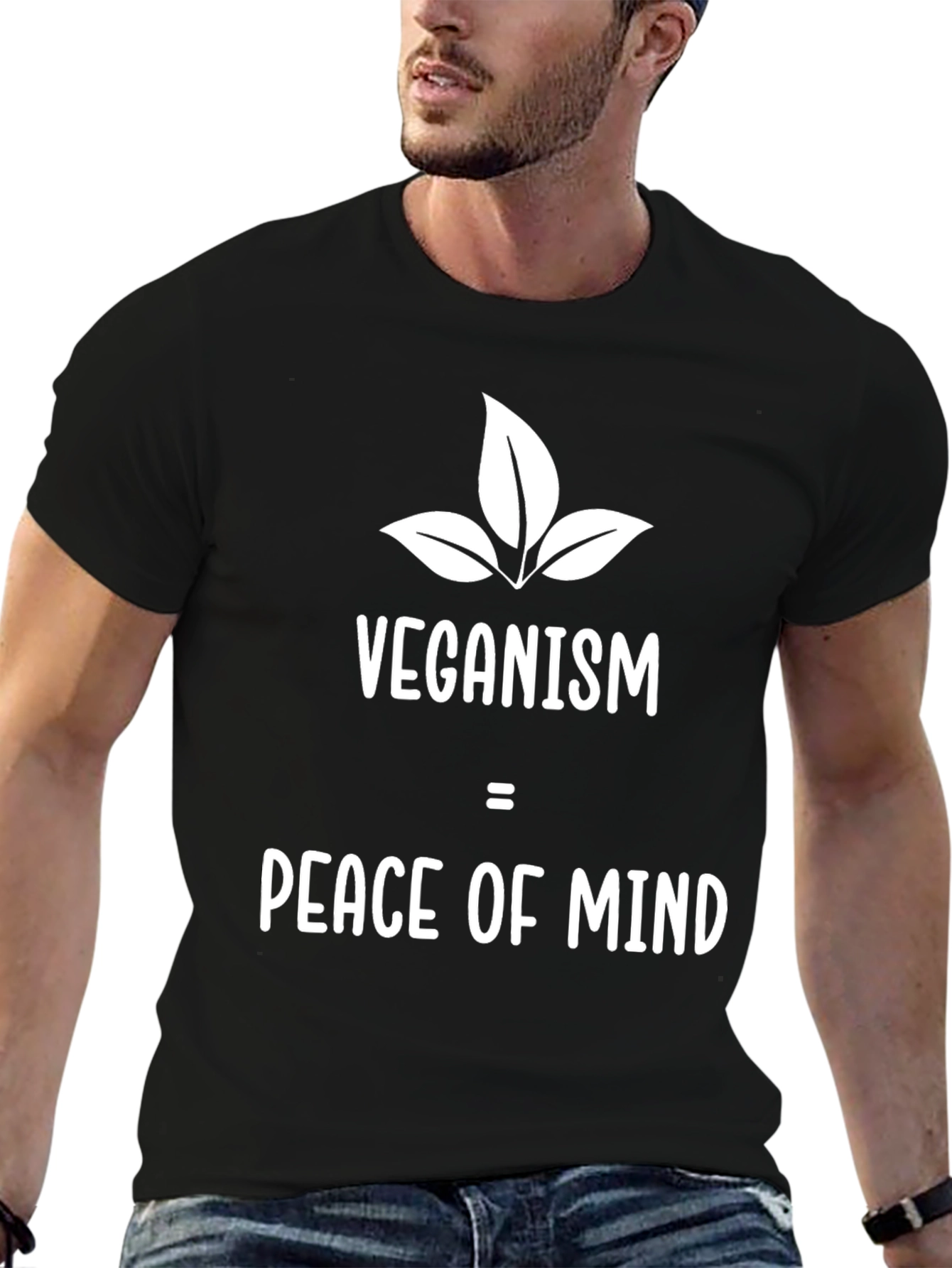 Veganism Peace of Mind Graphic Tee - Black