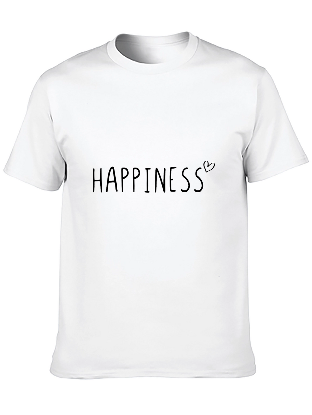 Happiness Graphic Tee - Black Cotton Comfort