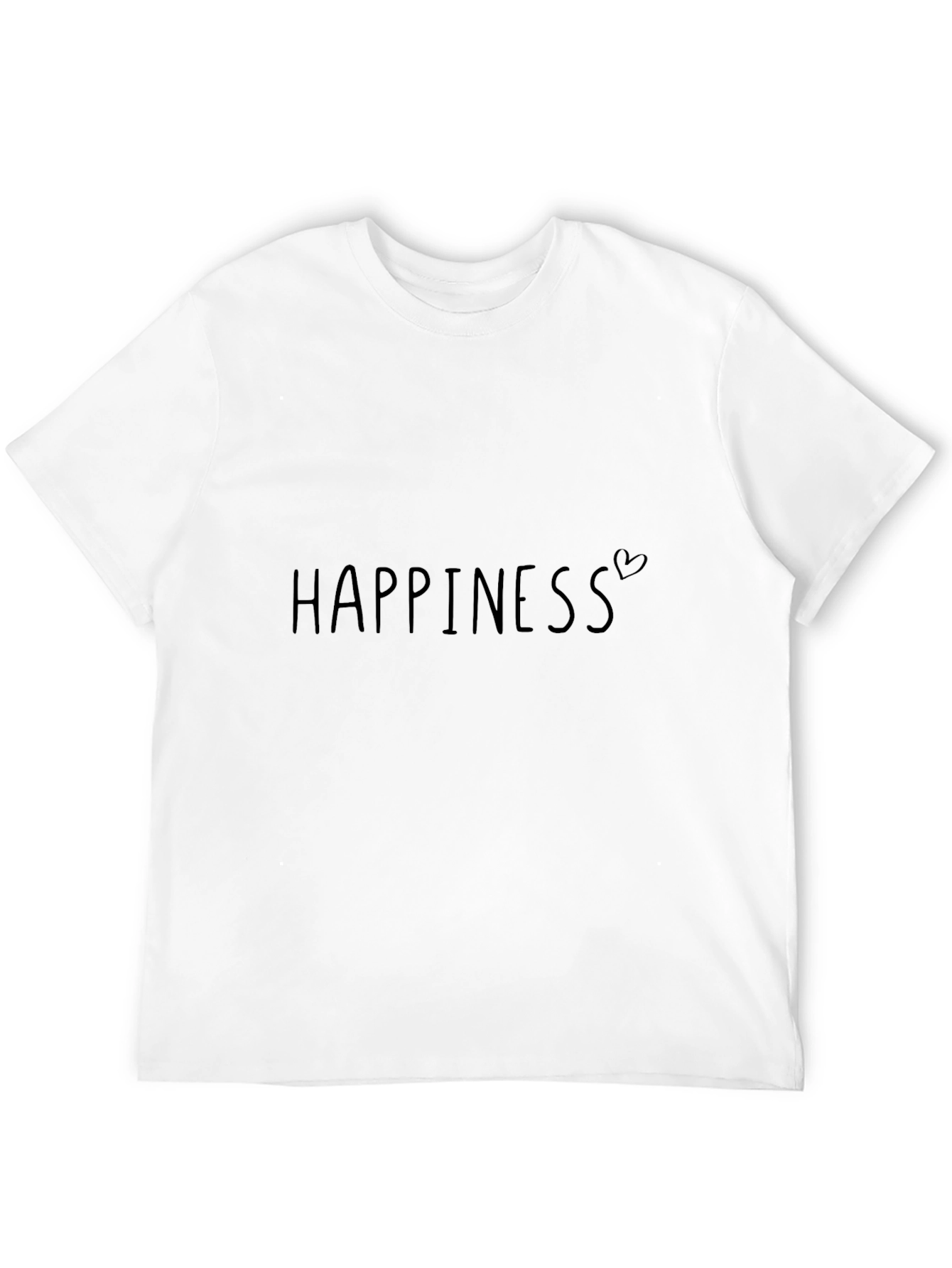 Happiness Graphic Tee - Black Cotton Comfort