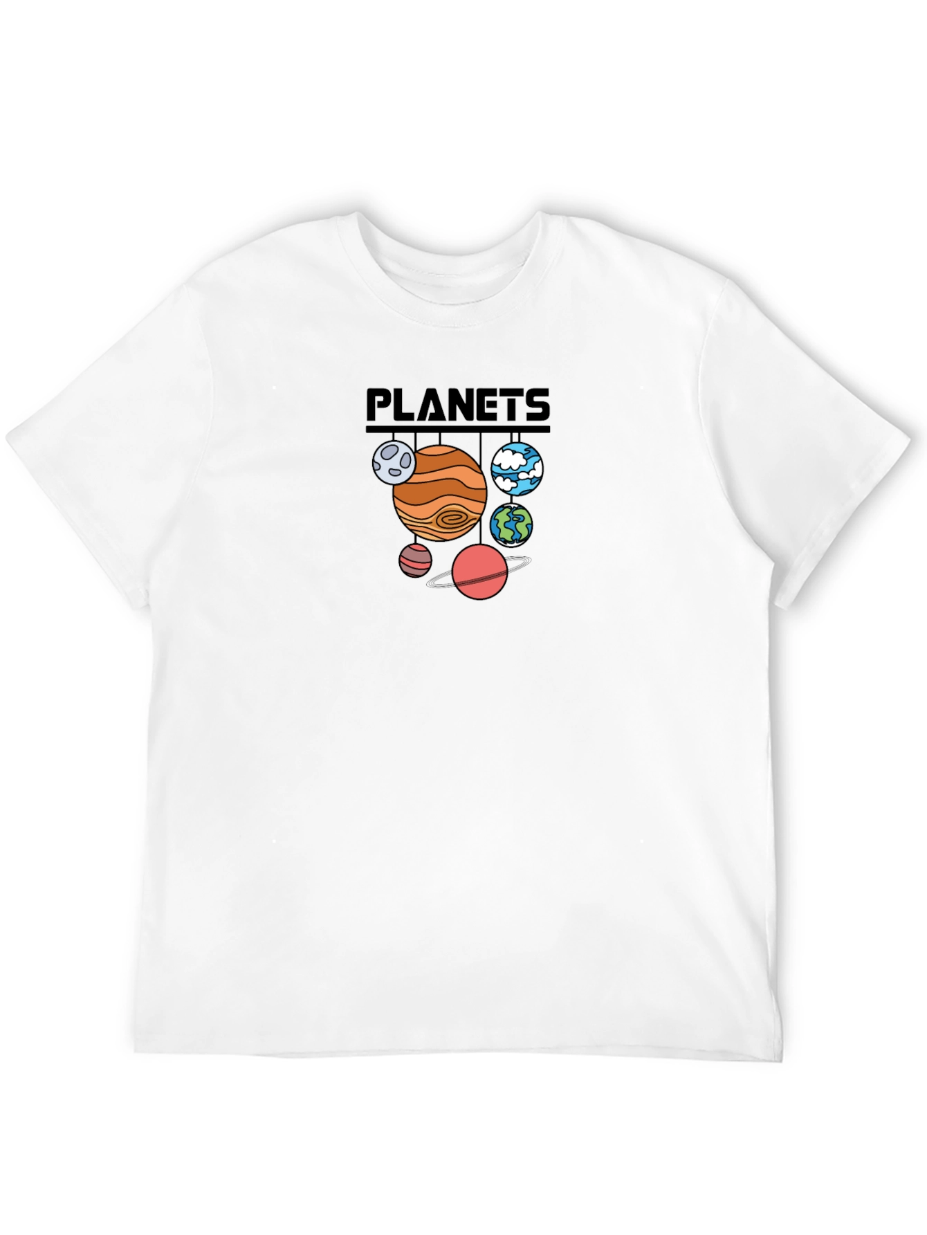 Planets Graphic Print Black T-Shirt