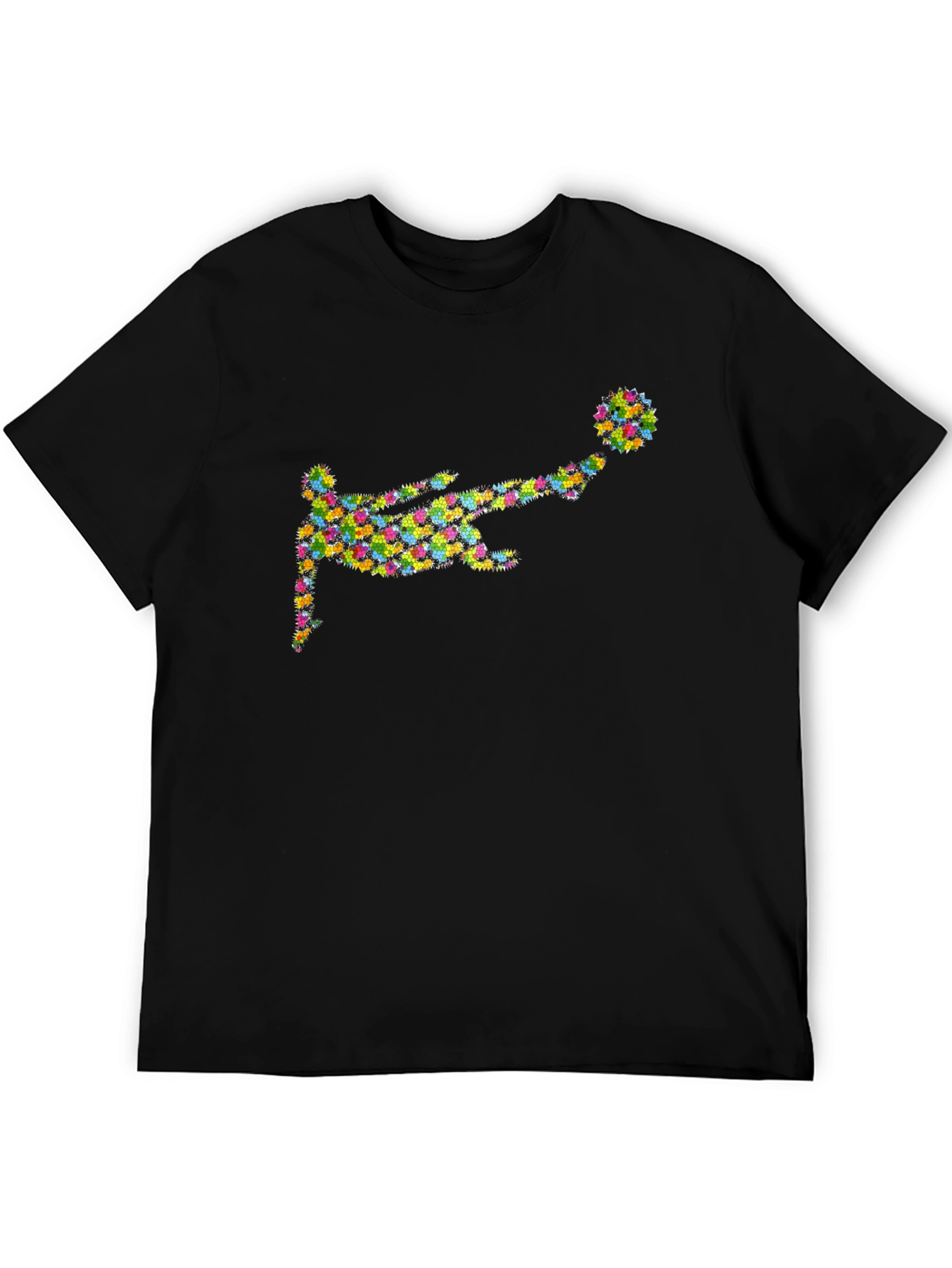 Floral Soccer Kick Black Graphic Tee