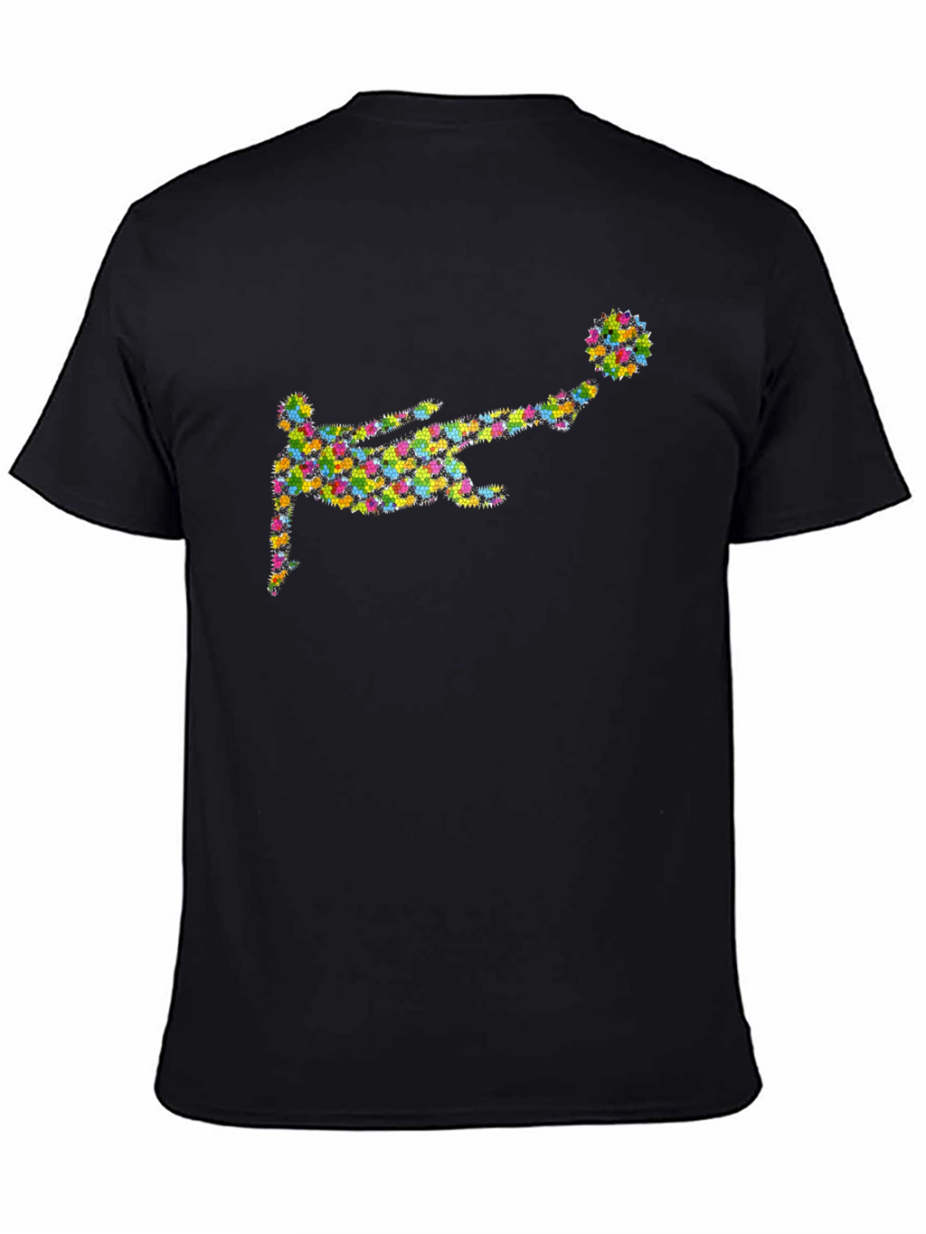 Floral Soccer Kick Black Graphic Tee