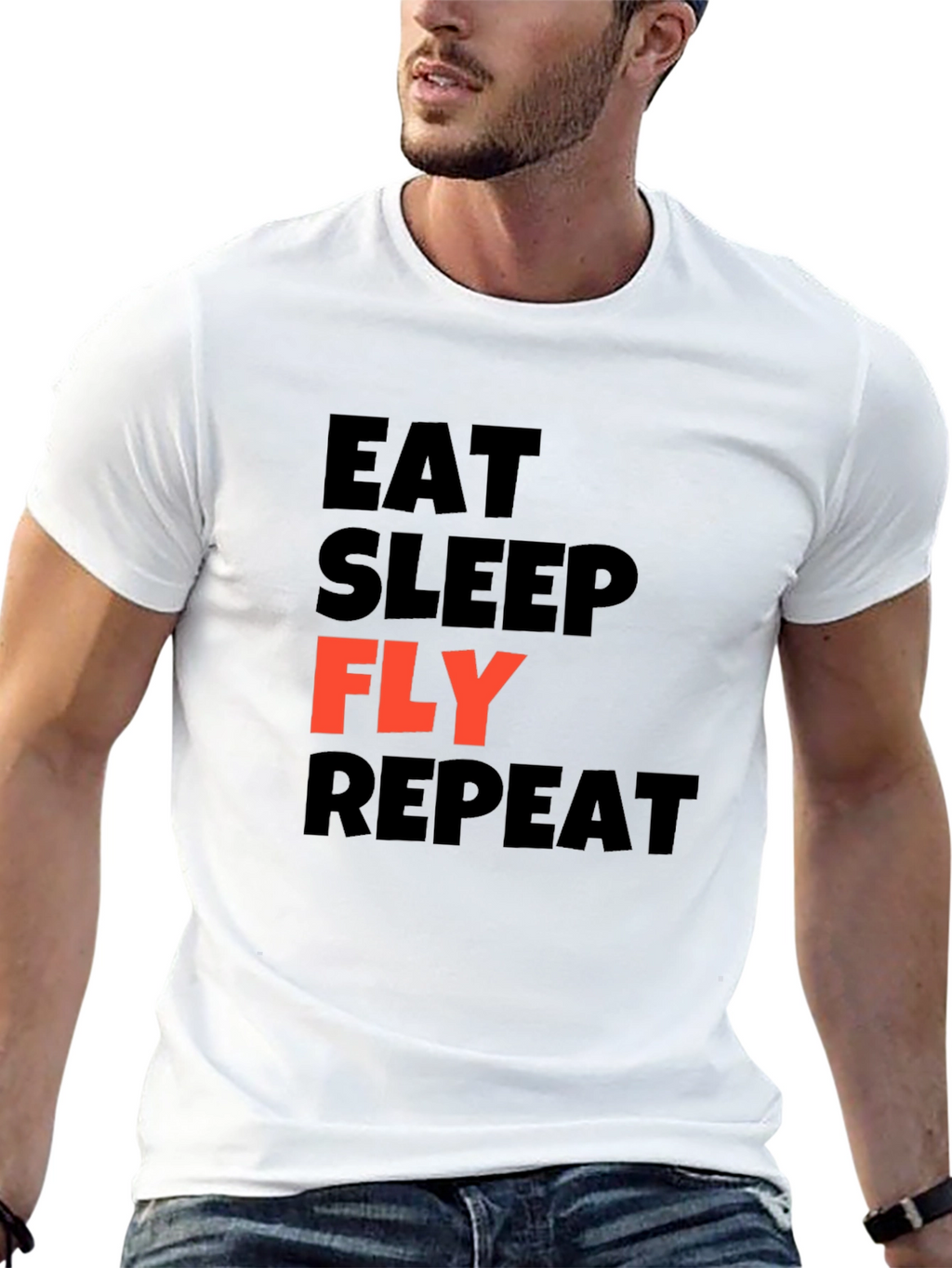 Eat Sleep Fly Repeat Graphic T-Shirt