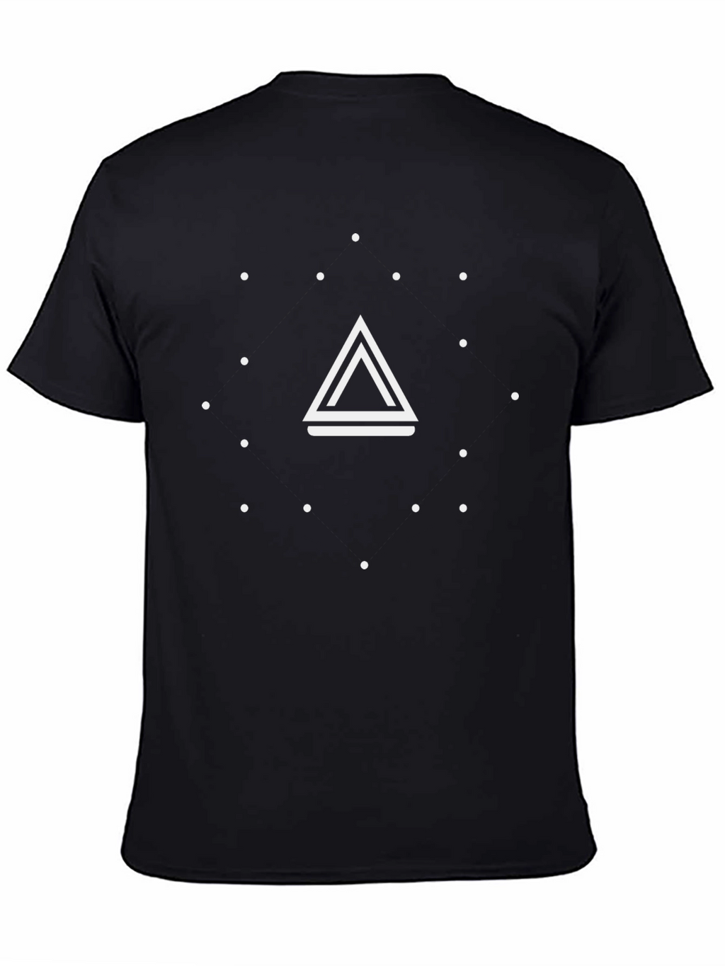 Geometric Triangle Graphic Black T-Shirt