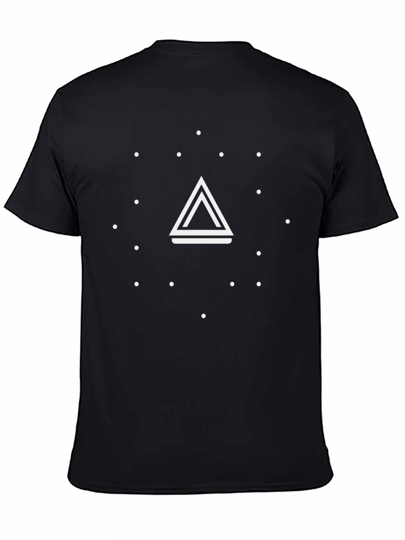 Geometric Triangle Graphic Black T-Shirt