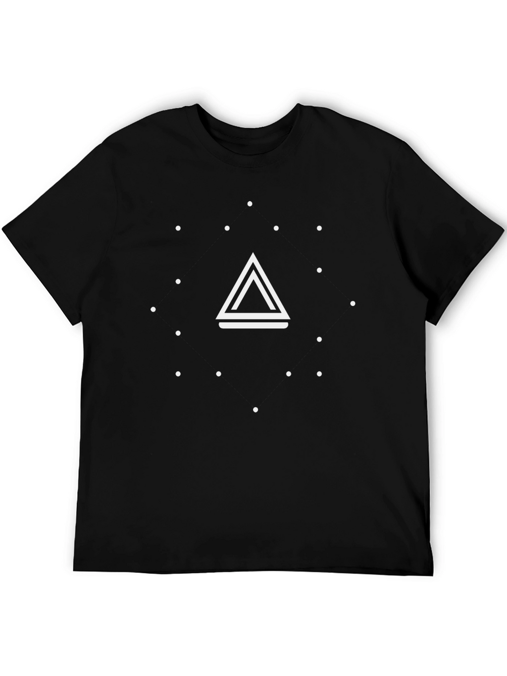 Geometric Triangle Graphic Black T-Shirt