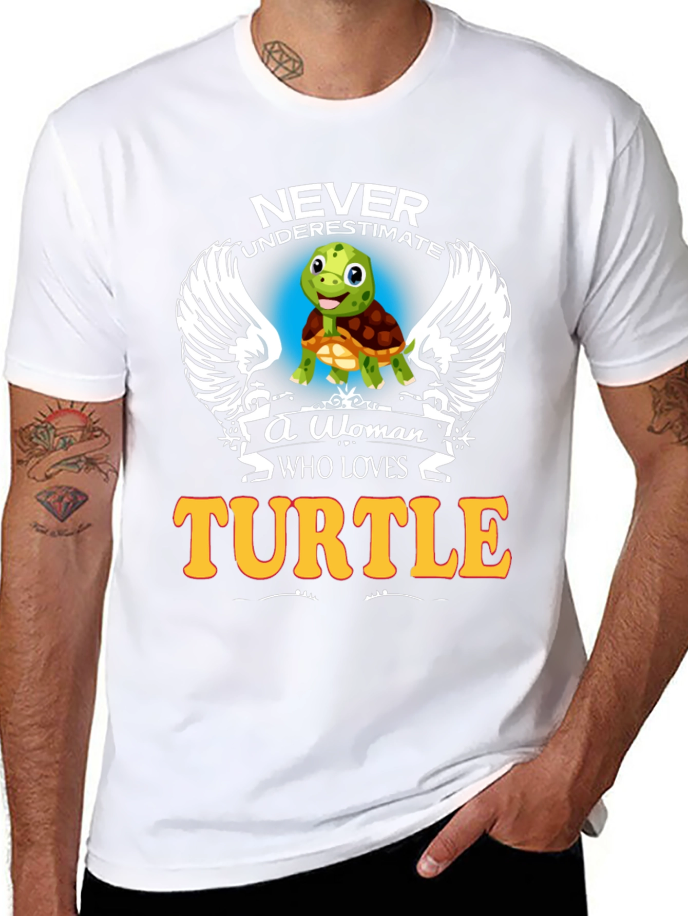 Never Underestimate Woman Turtle Lover Black T-Shirt