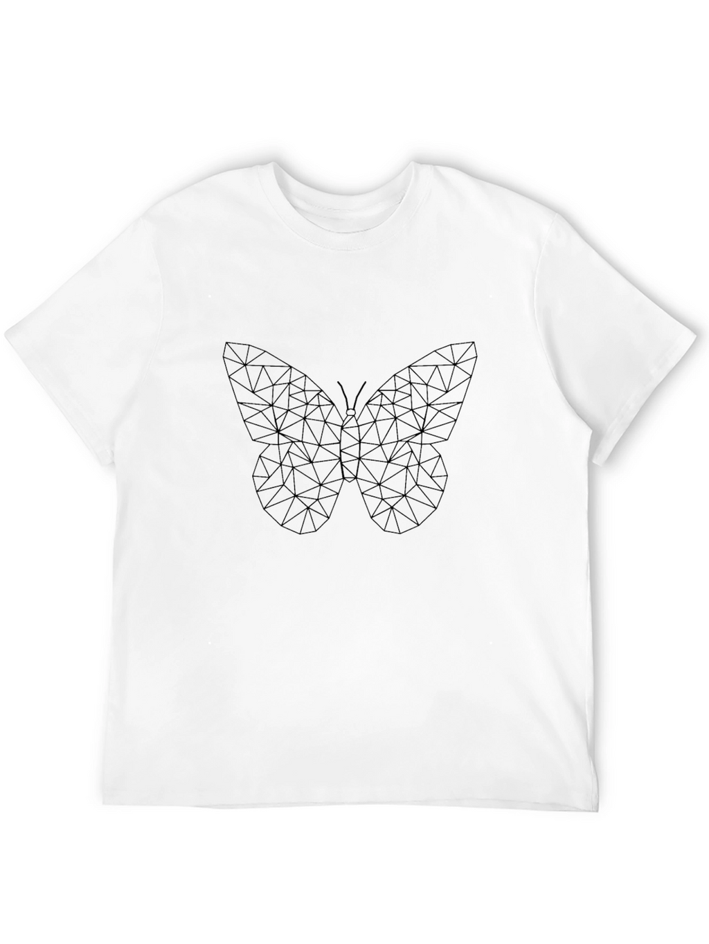 Geometric Butterfly Print Black T-Shirt