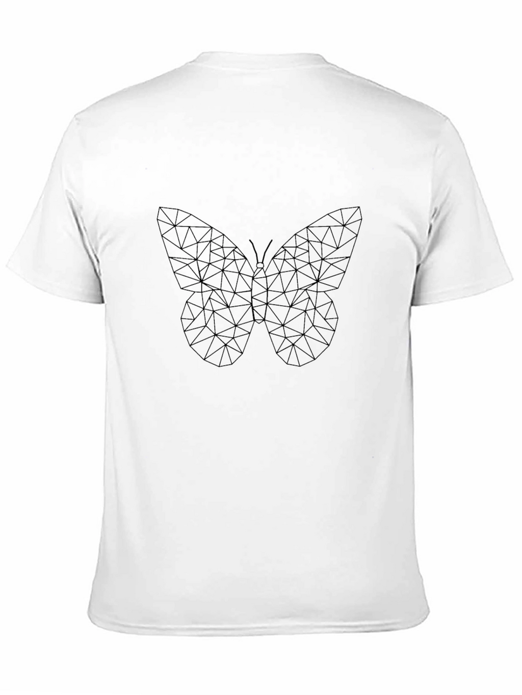 Geometric Butterfly Print Black T-Shirt
