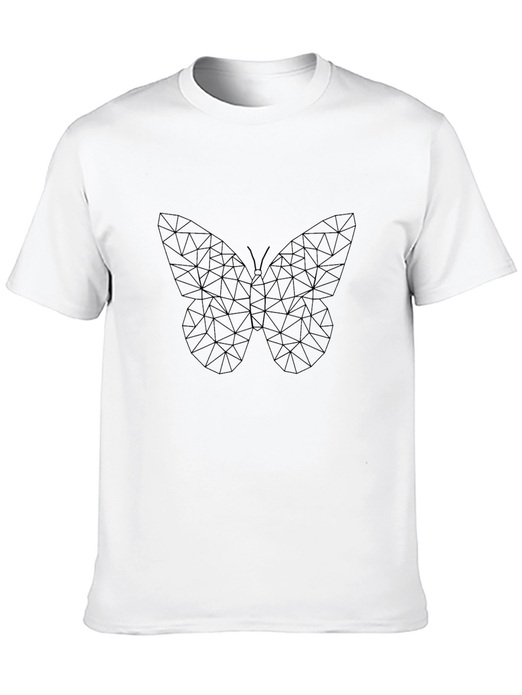 Geometric Butterfly Print Black T-Shirt