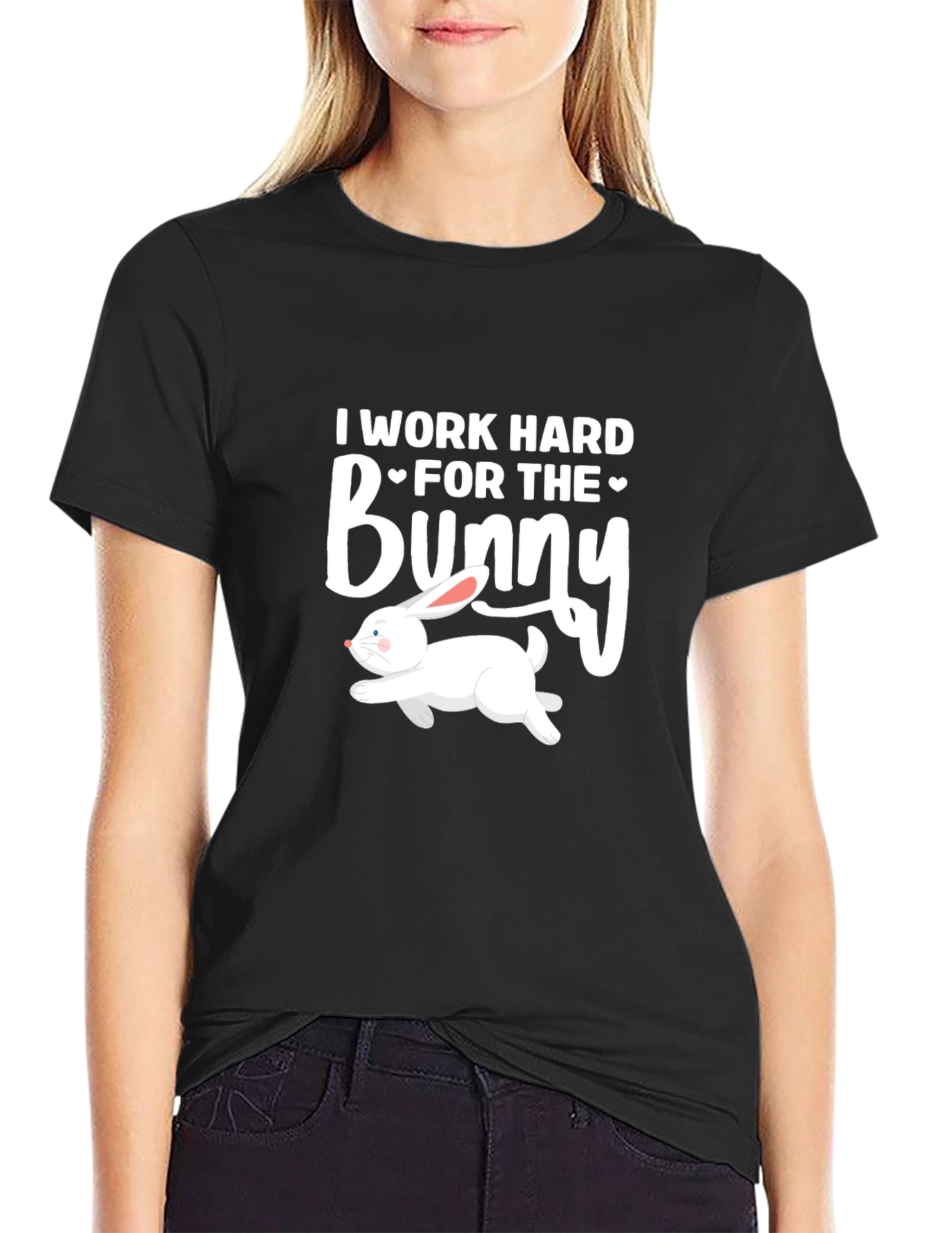 I Work Hard for the Bunny T-Shirt Easter Rabbit Tee