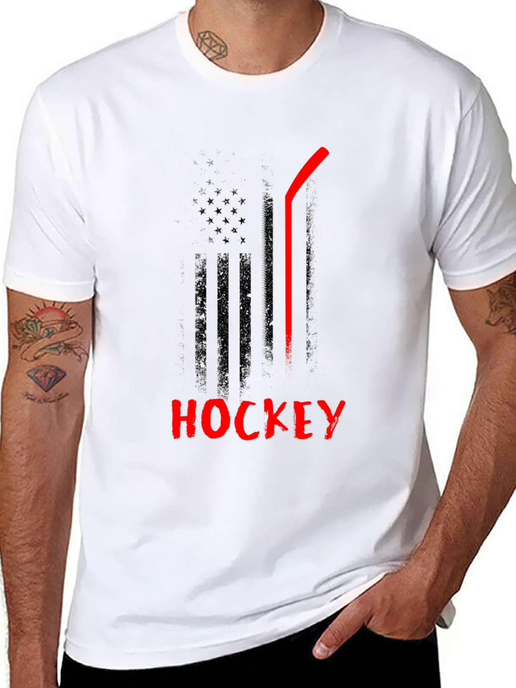 Hockey USA Flag Graphic T-Shirt