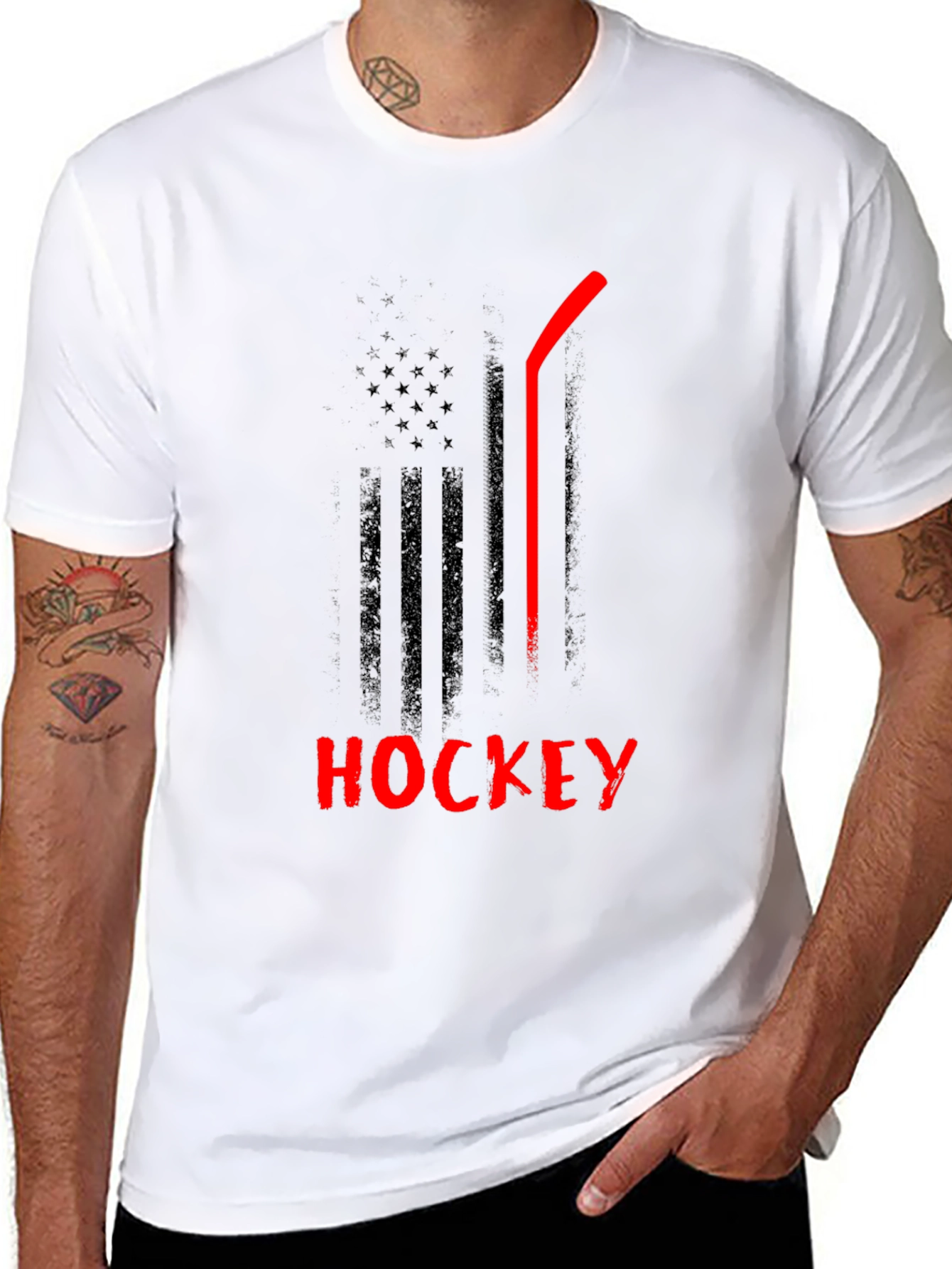 Hockey USA Flag Graphic T-Shirt