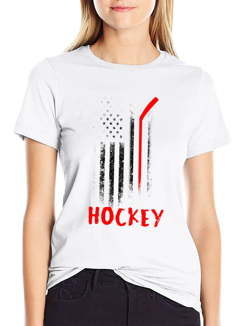 Hockey USA Flag Graphic T-Shirt