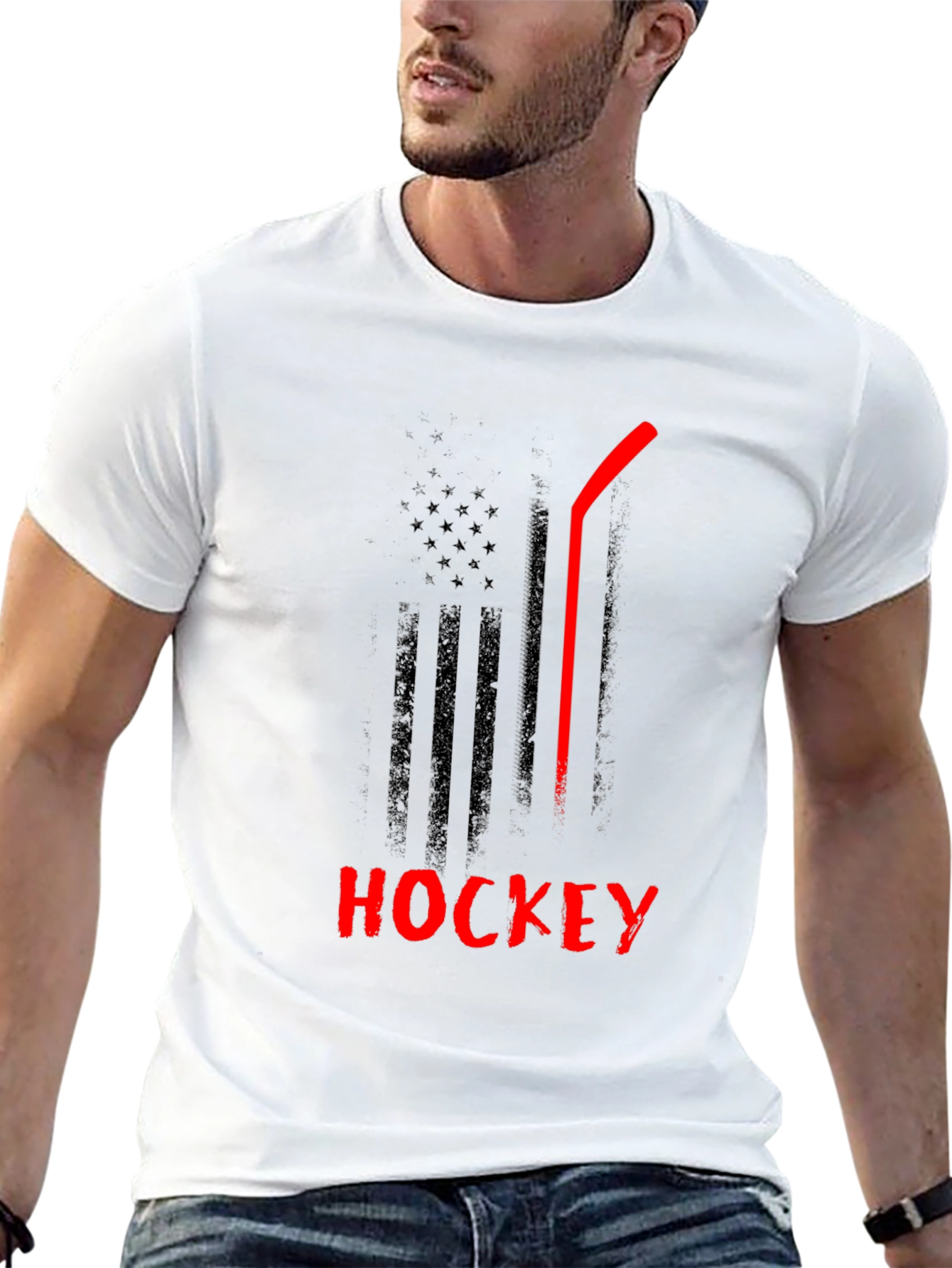 Hockey USA Flag Graphic T-Shirt