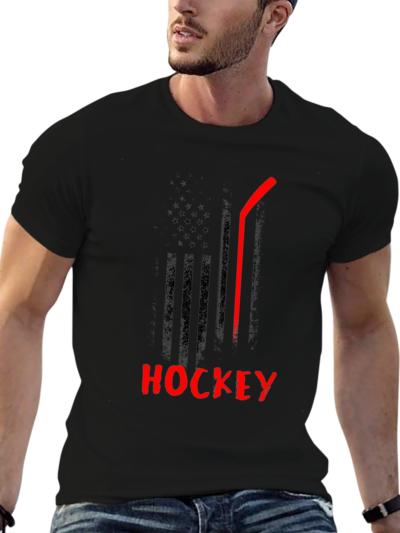 Hockey USA Flag Graphic T-Shirt