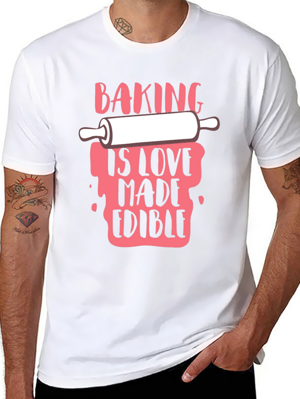 Baking Is Love Made Edible Black T-Shirt