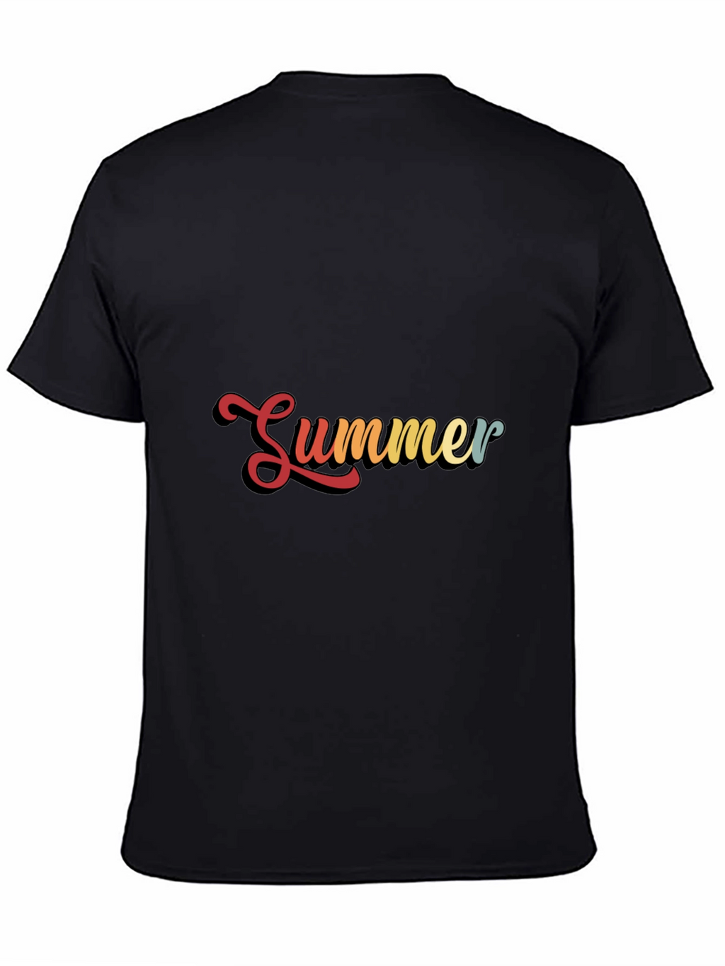 Retro Summer Graphic Black T-Shirt