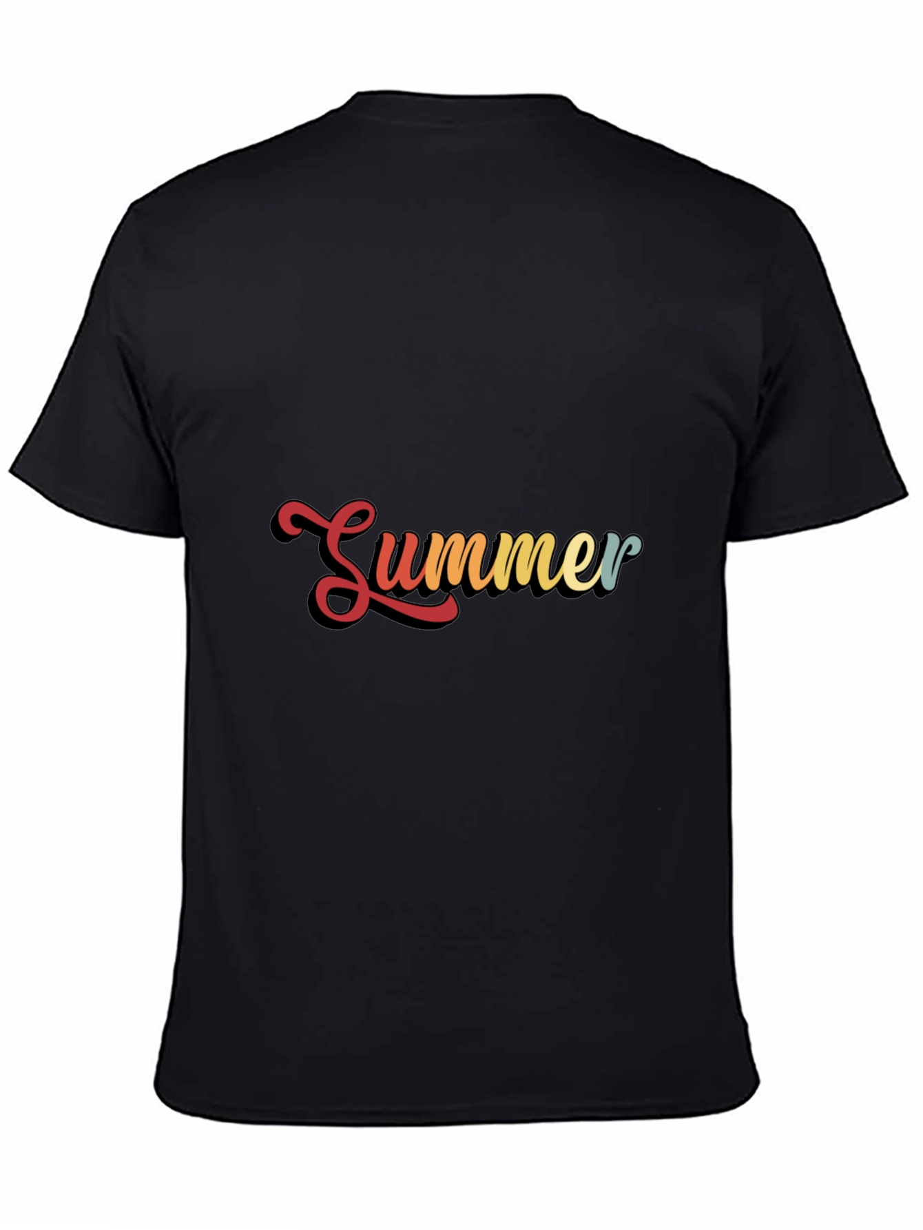 Retro Summer Graphic Black T-Shirt