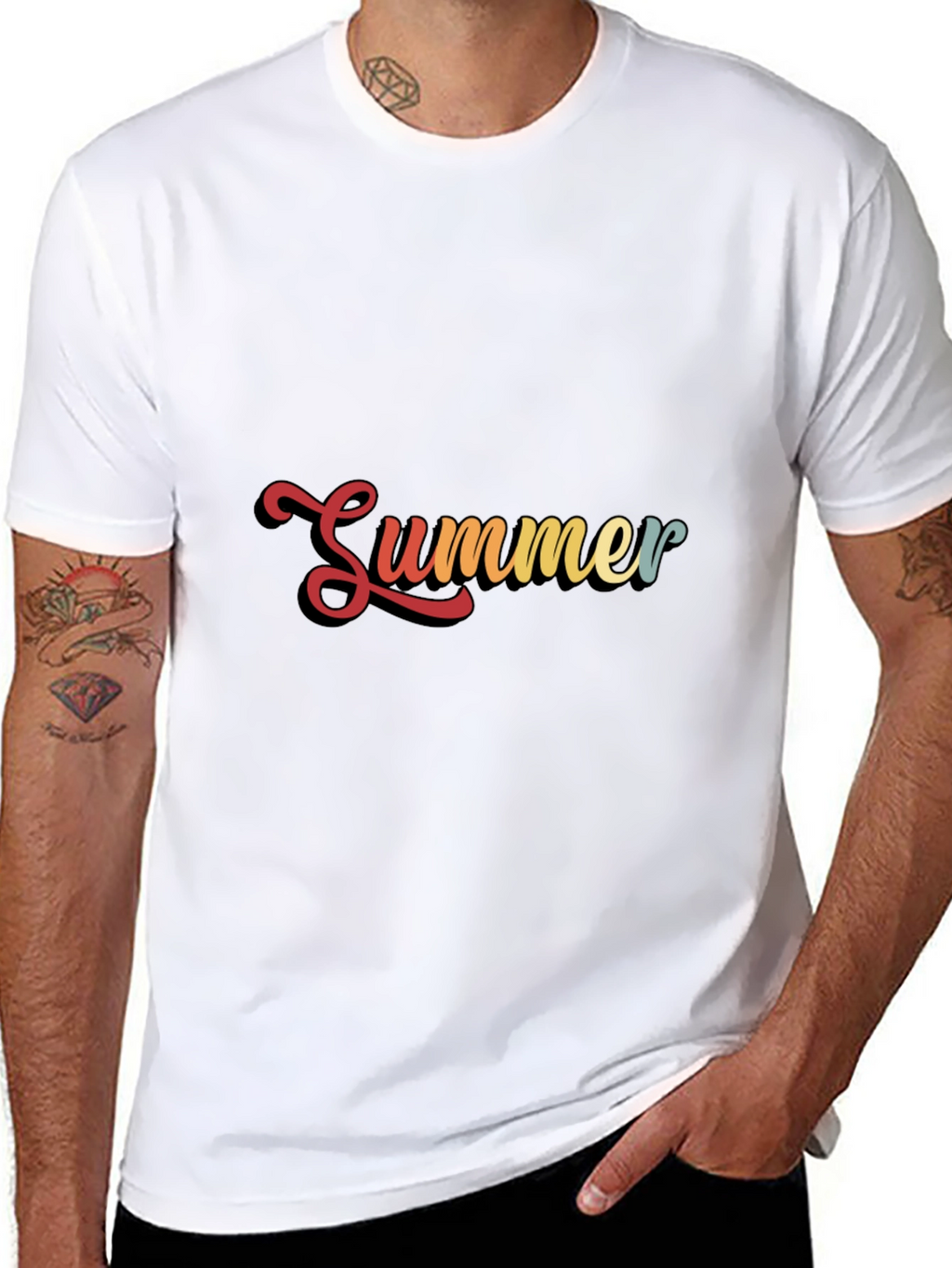 Retro Summer Graphic Black T-Shirt