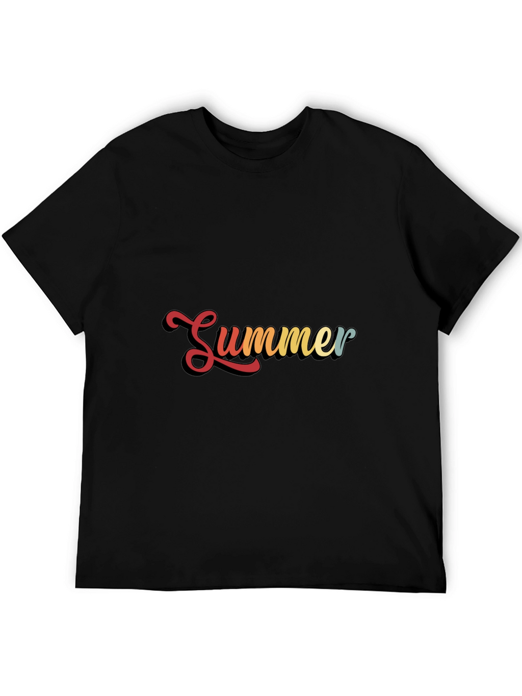 Retro Summer Graphic Black T-Shirt