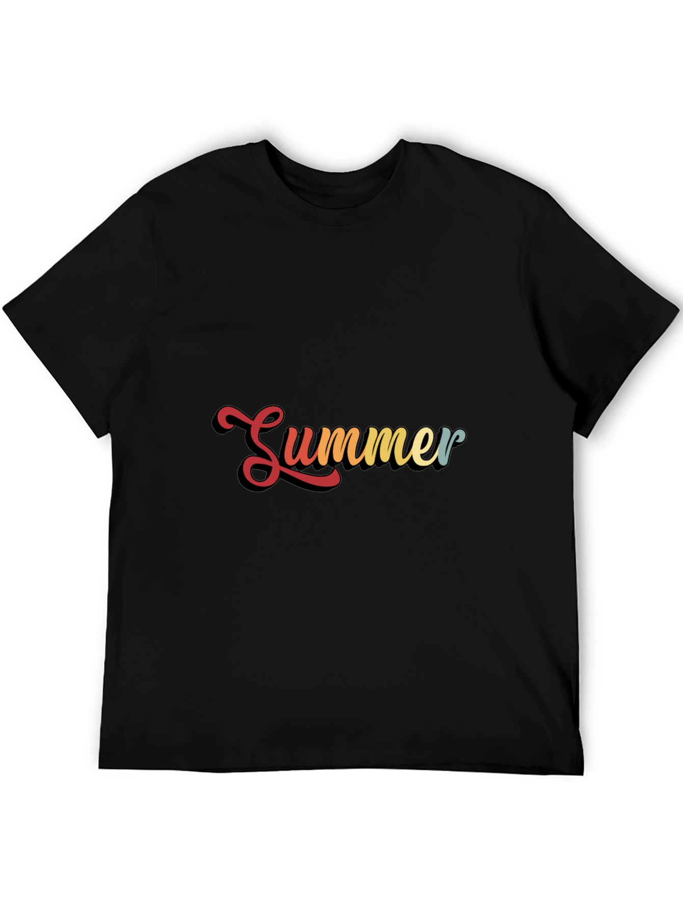 Retro Summer Graphic Black T-Shirt