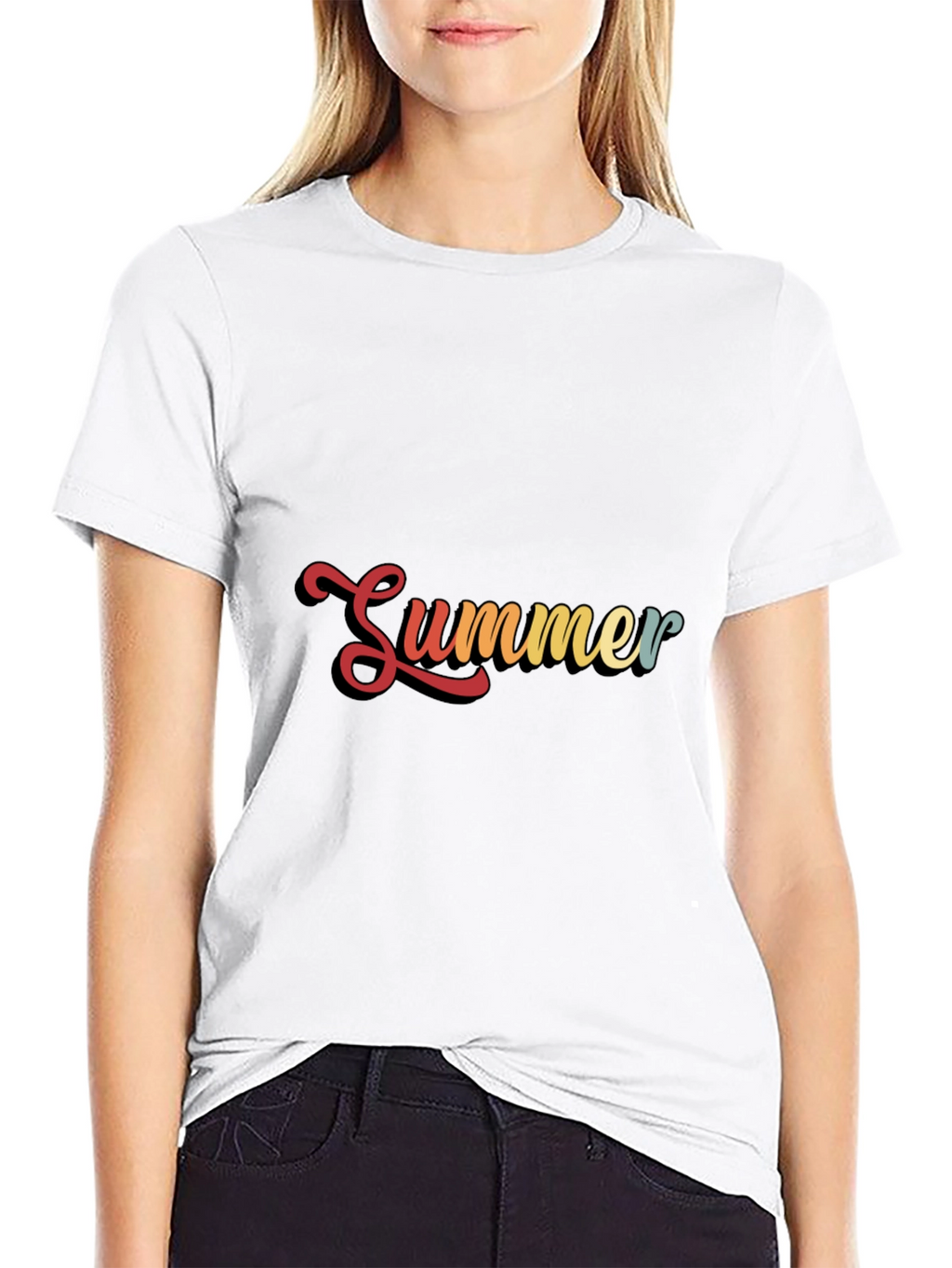 Retro Summer Graphic Black T-Shirt