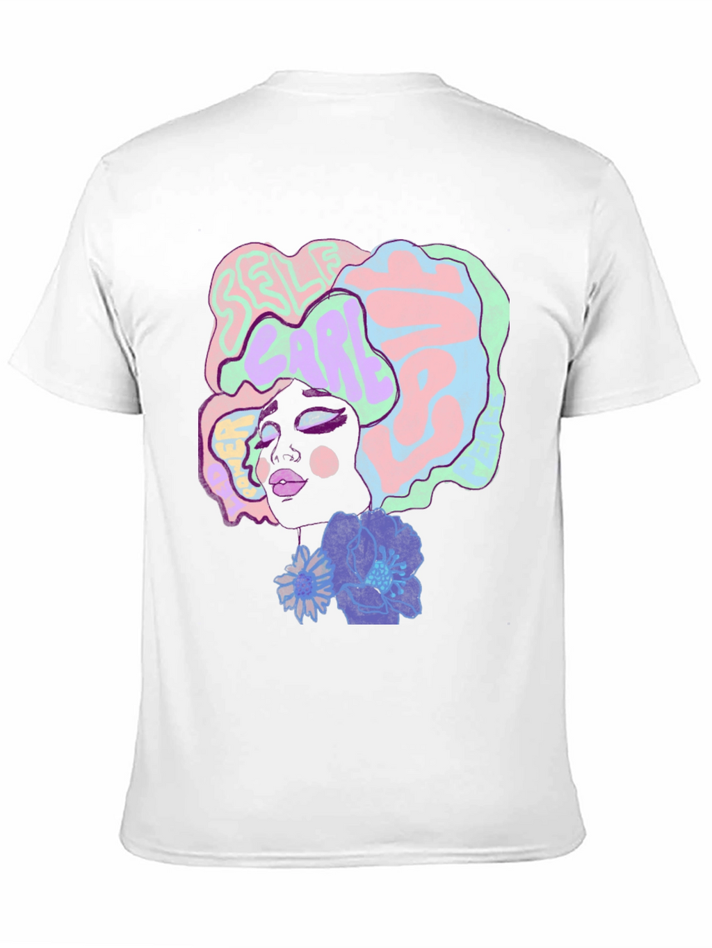 Artistic Afro Woman Graphic Tee - Black
