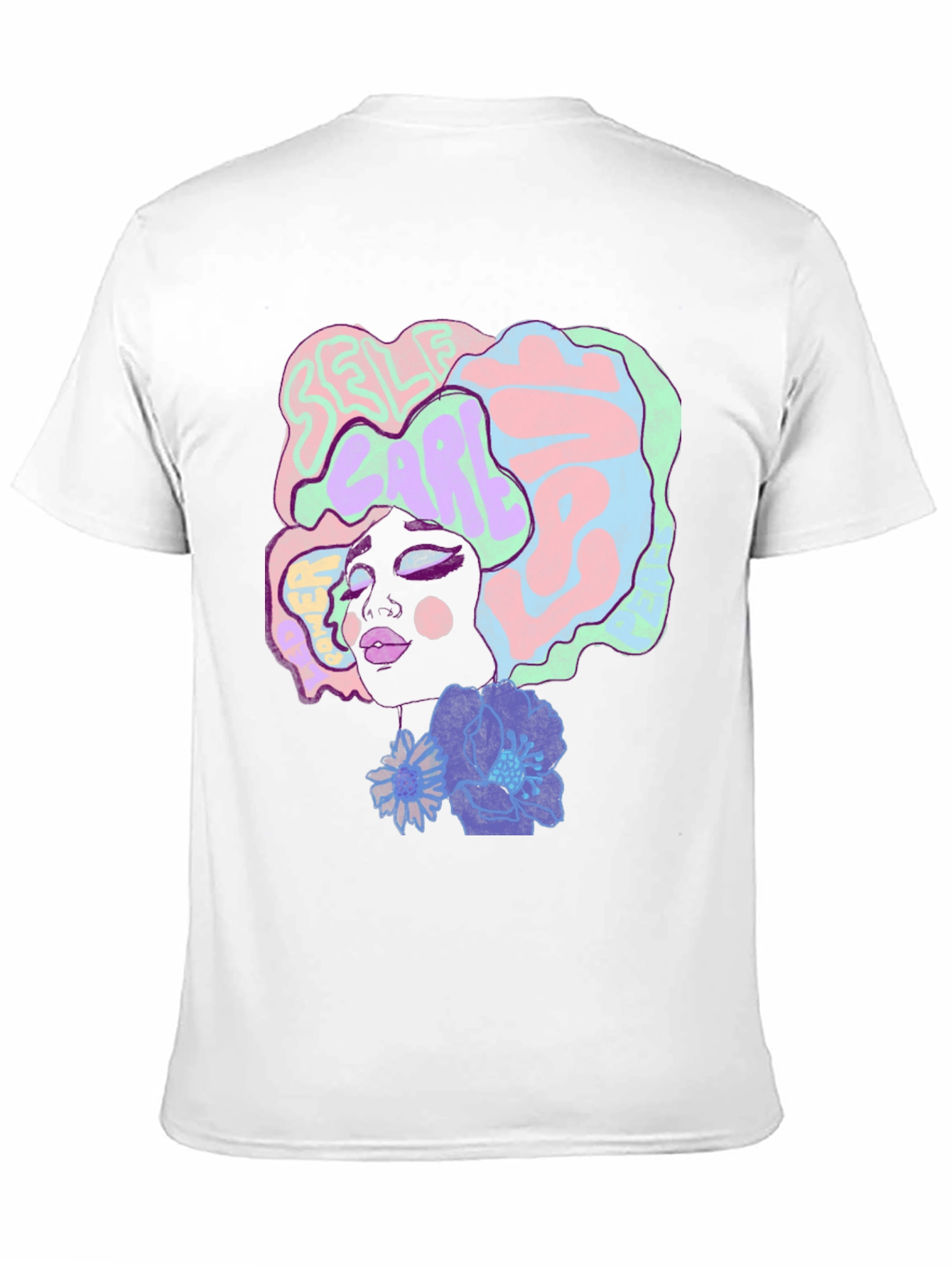 Artistic Afro Woman Graphic Tee - Black